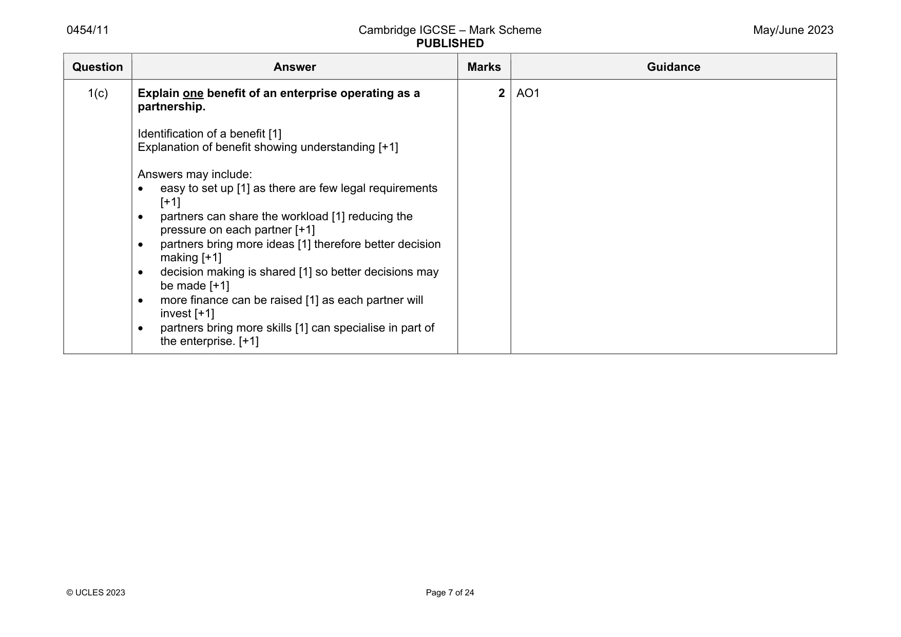 Mark scheme, page 7 of 24