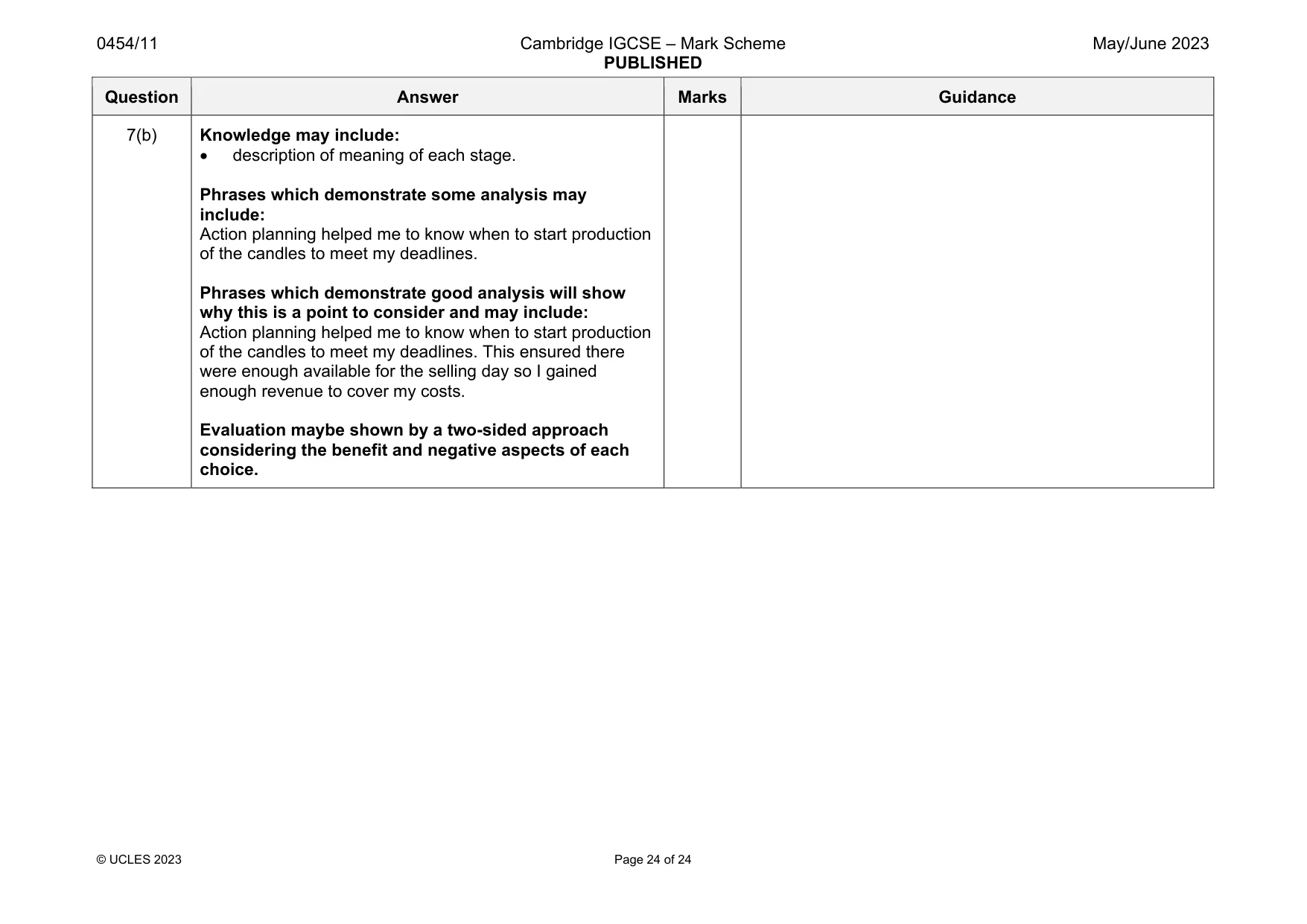 Mark scheme, page 24 of 24