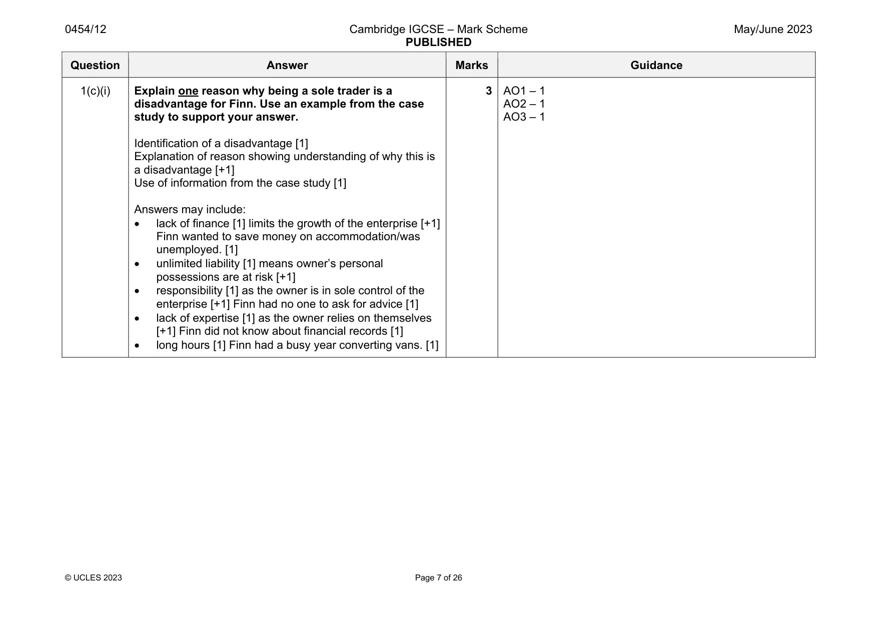 Mark scheme, page 7 of 26