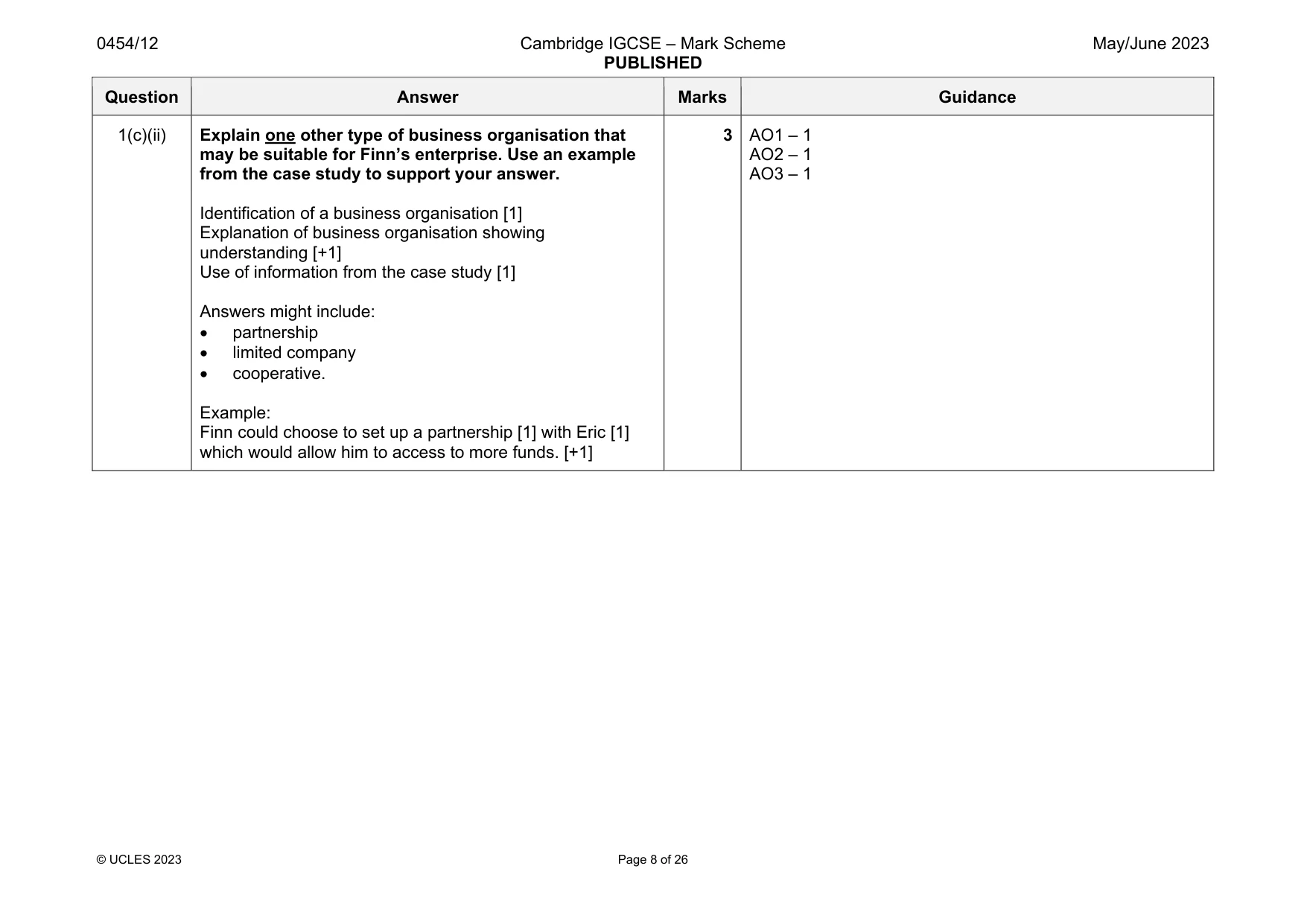 Mark scheme, page 8 of 26