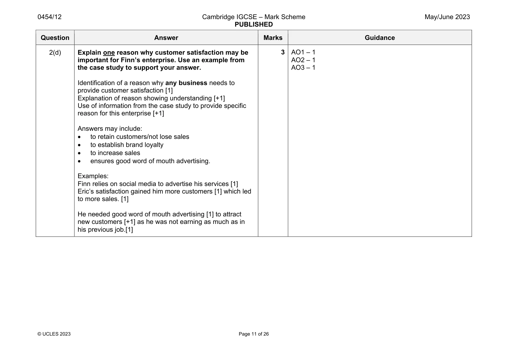 Mark scheme, page 11 of 26