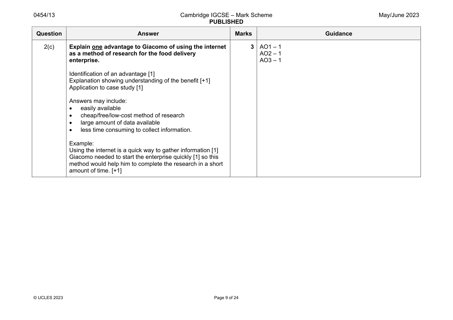 Mark scheme, page 9 of 24