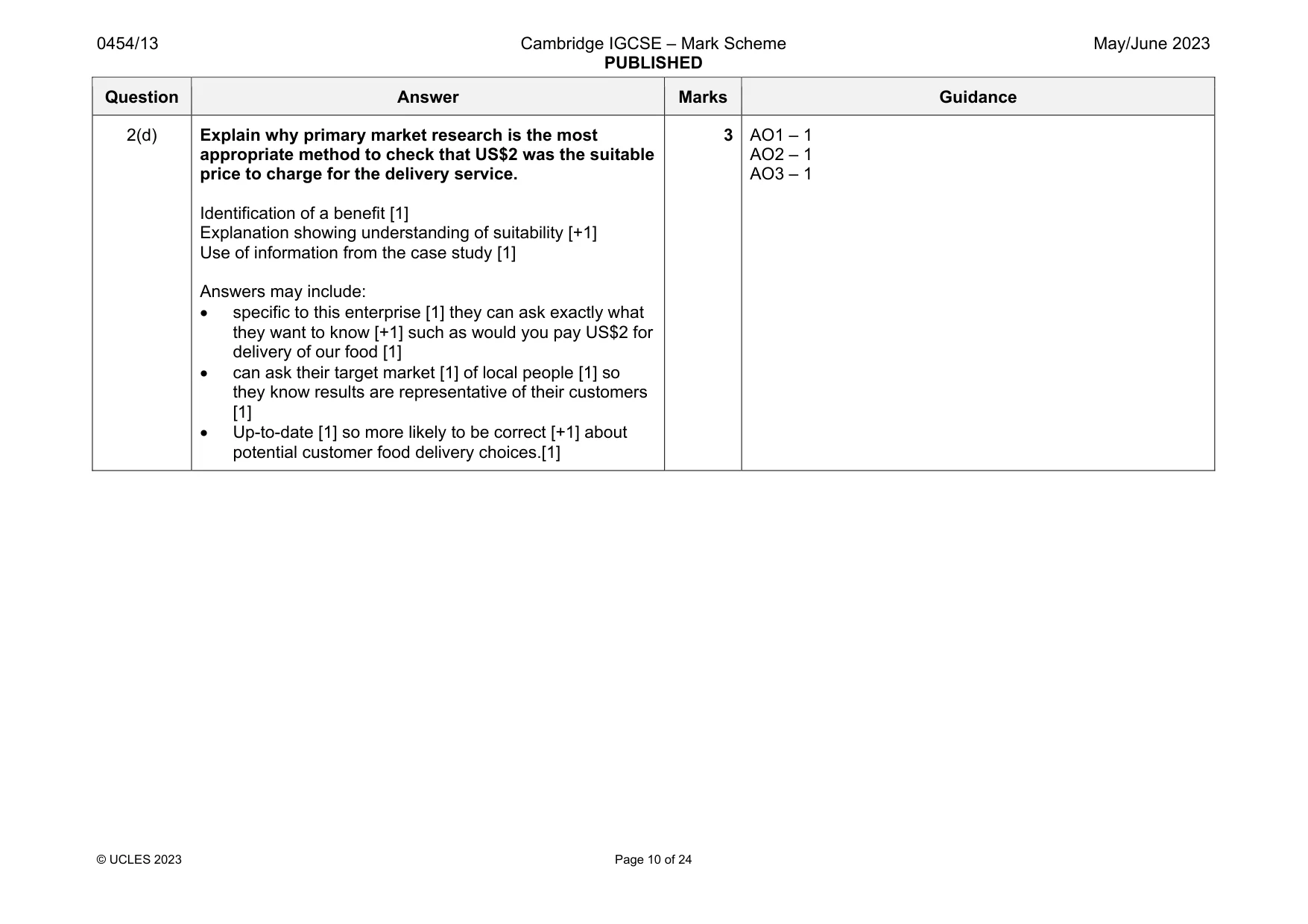 Mark scheme, page 10 of 24
