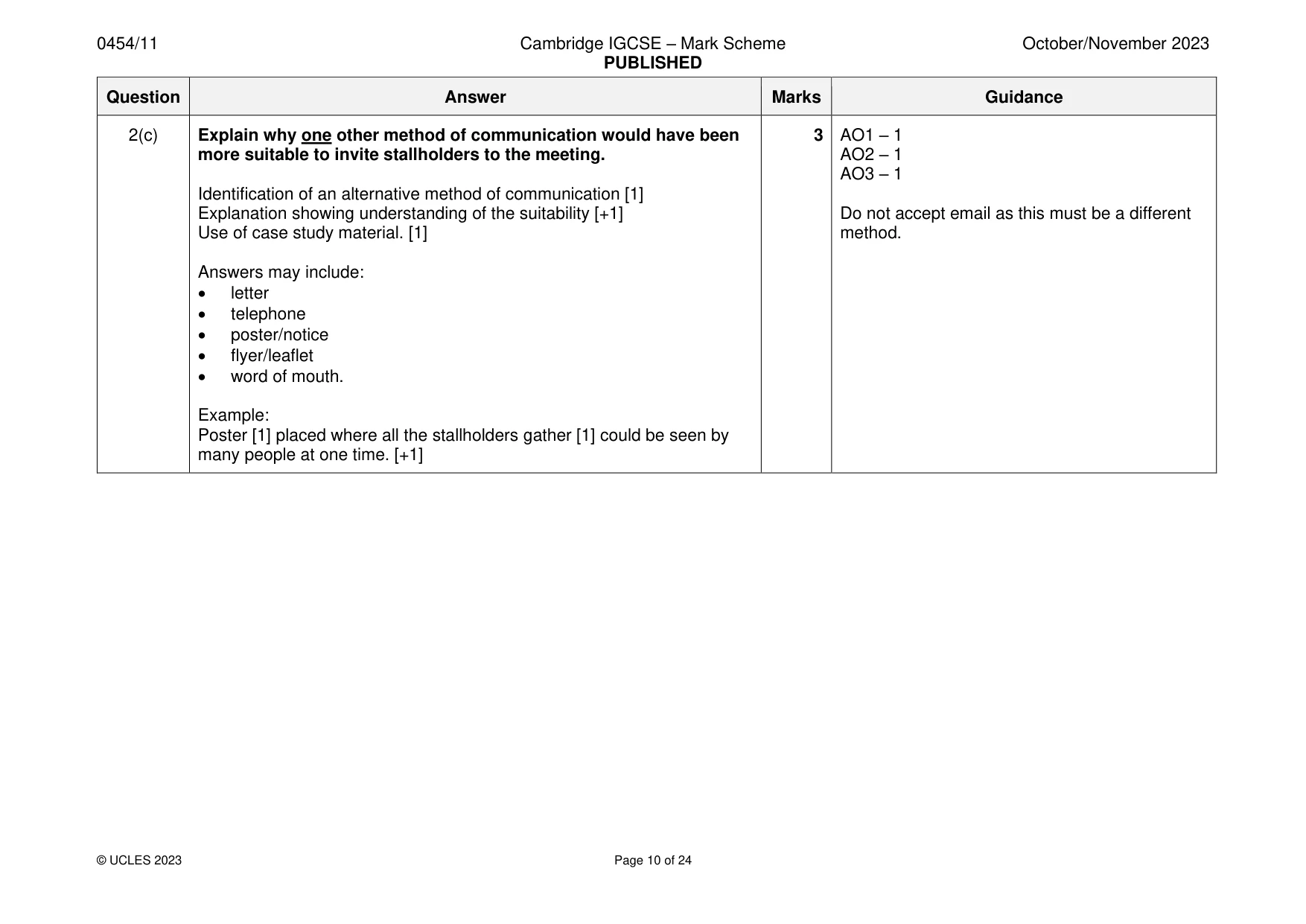 Mark scheme, page 10 of 24