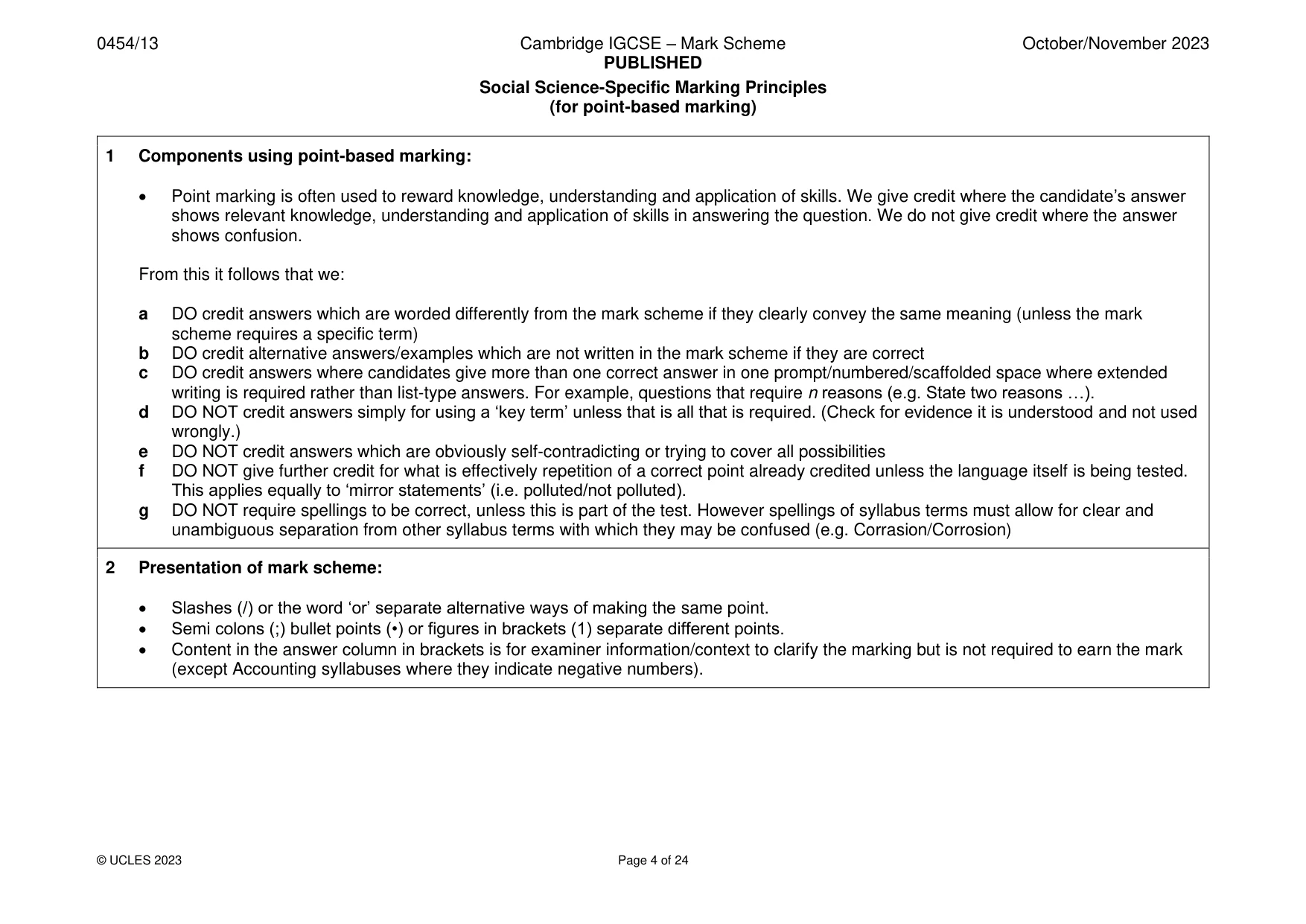 Mark scheme, page 4 of 24