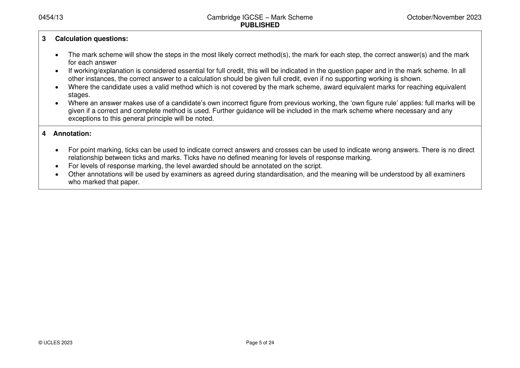 Mark scheme, page 5 of 24