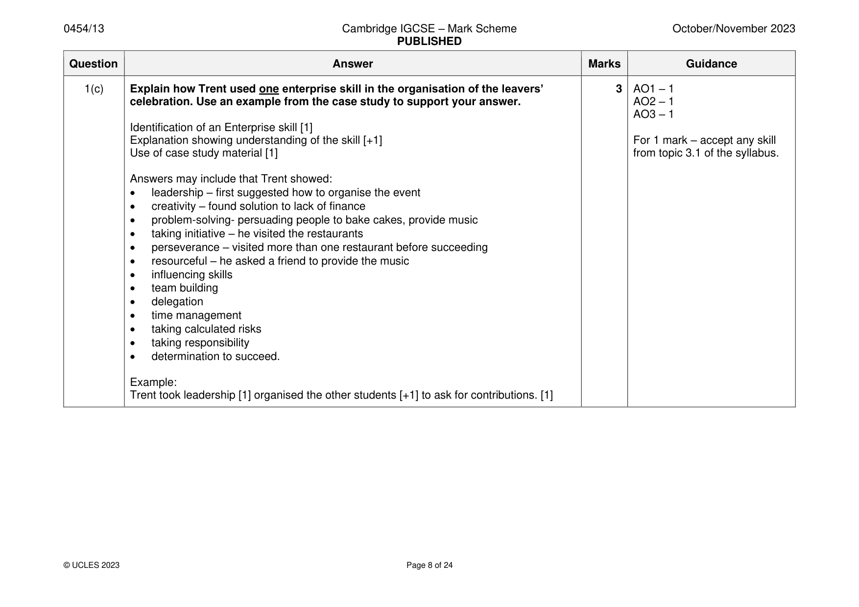 Mark scheme, page 8 of 24