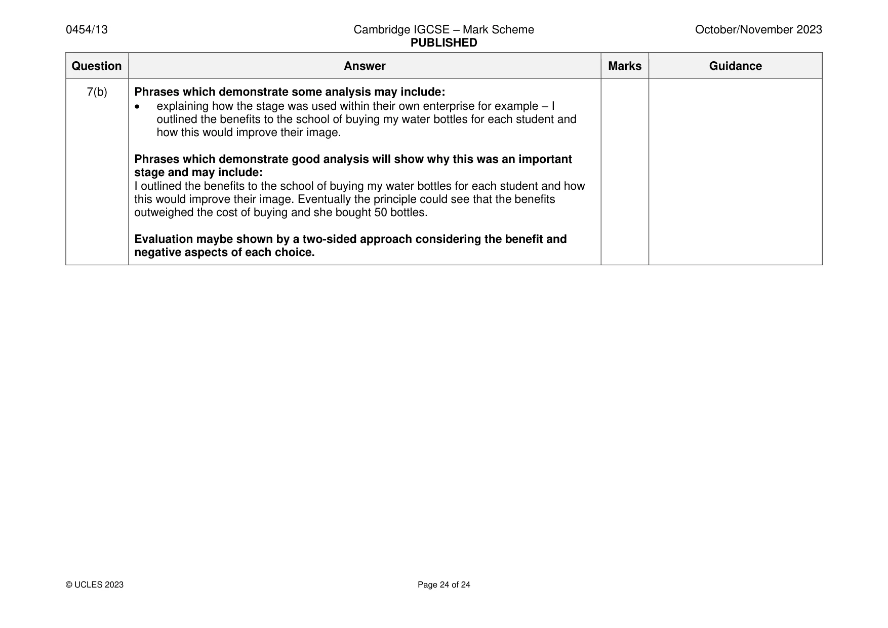 Mark scheme, page 24 of 24