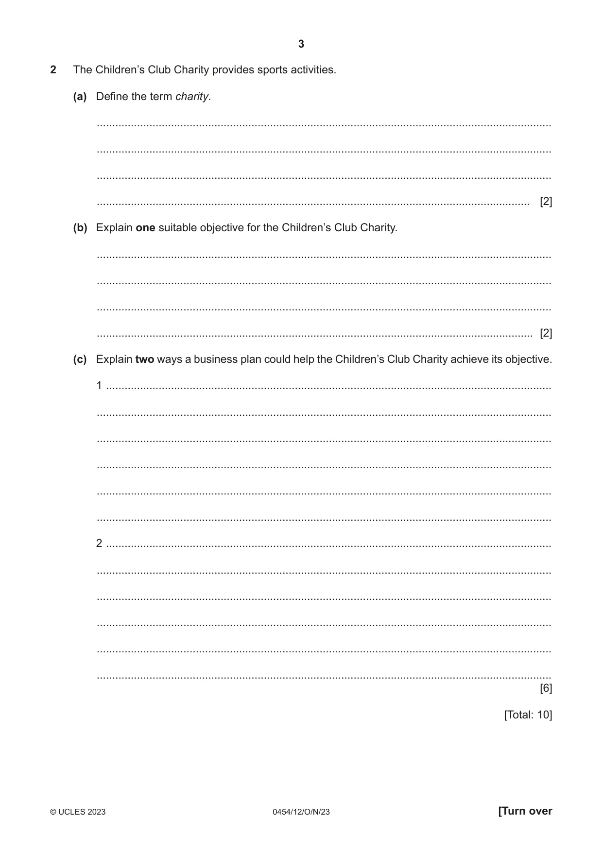 Cambridge IGCSE Enterprise 0454 2023 Oct/Nov Paper 1 · Variant 2 question paper, page 3 of 16