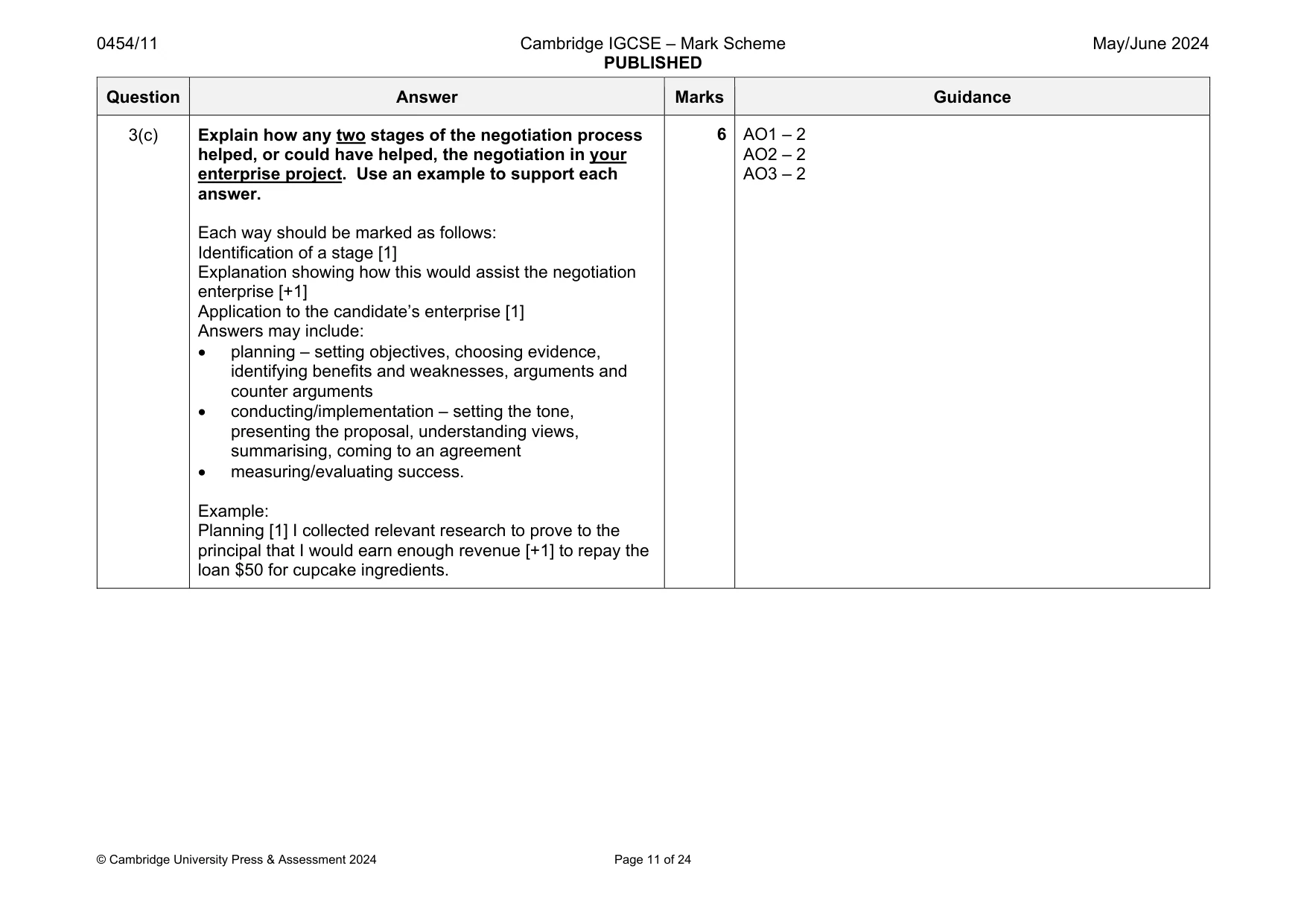 Mark scheme, page 11 of 24
