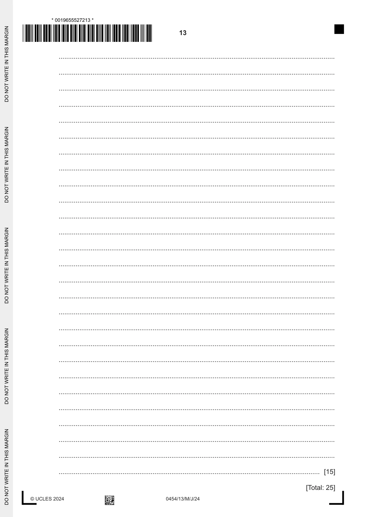 Cambridge IGCSE Enterprise 0454 2024 May/June Paper 1 · Variant 3 question paper, page 13 of 16
