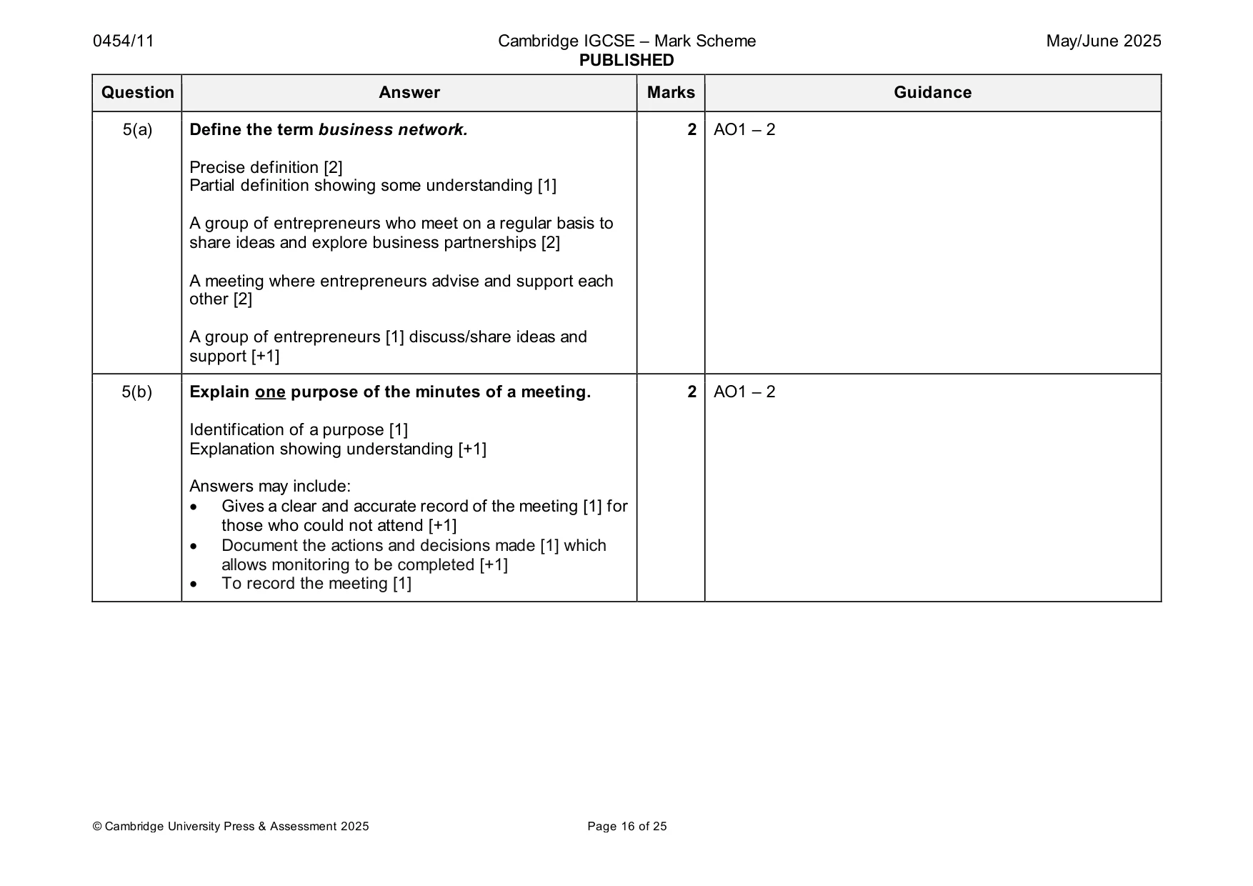 Mark scheme, page 16 of 25