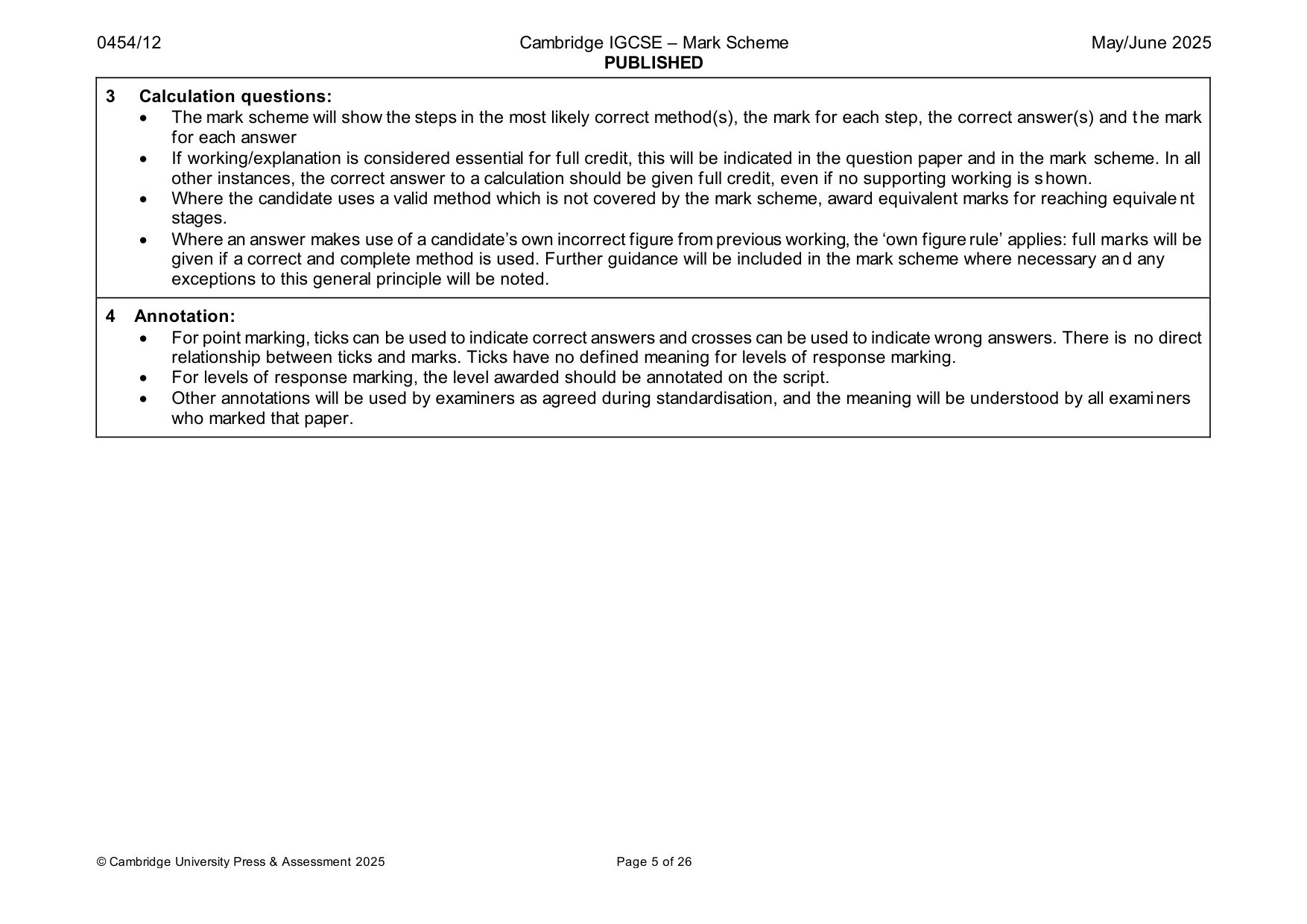 Mark scheme, page 5 of 26