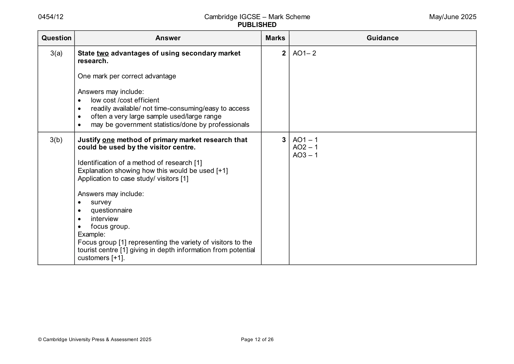 Mark scheme, page 12 of 26