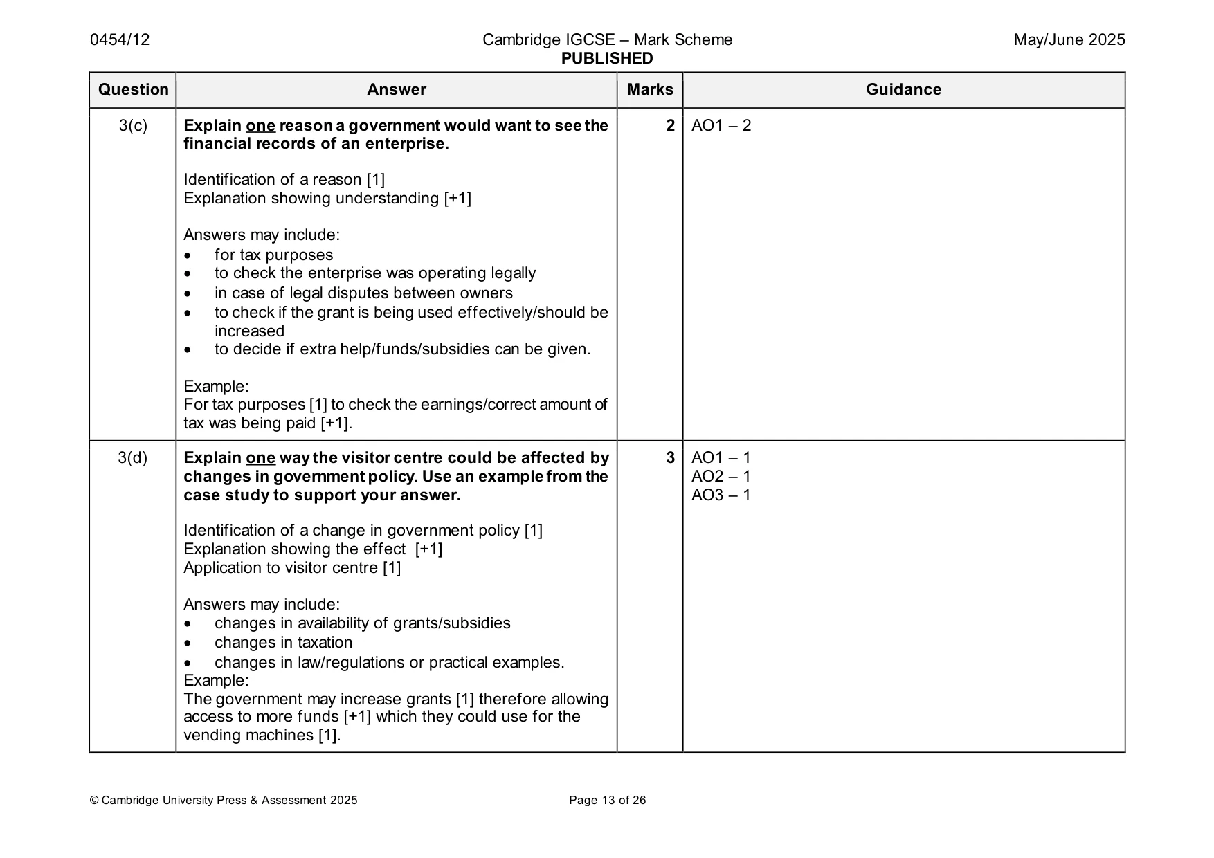 Mark scheme, page 13 of 26