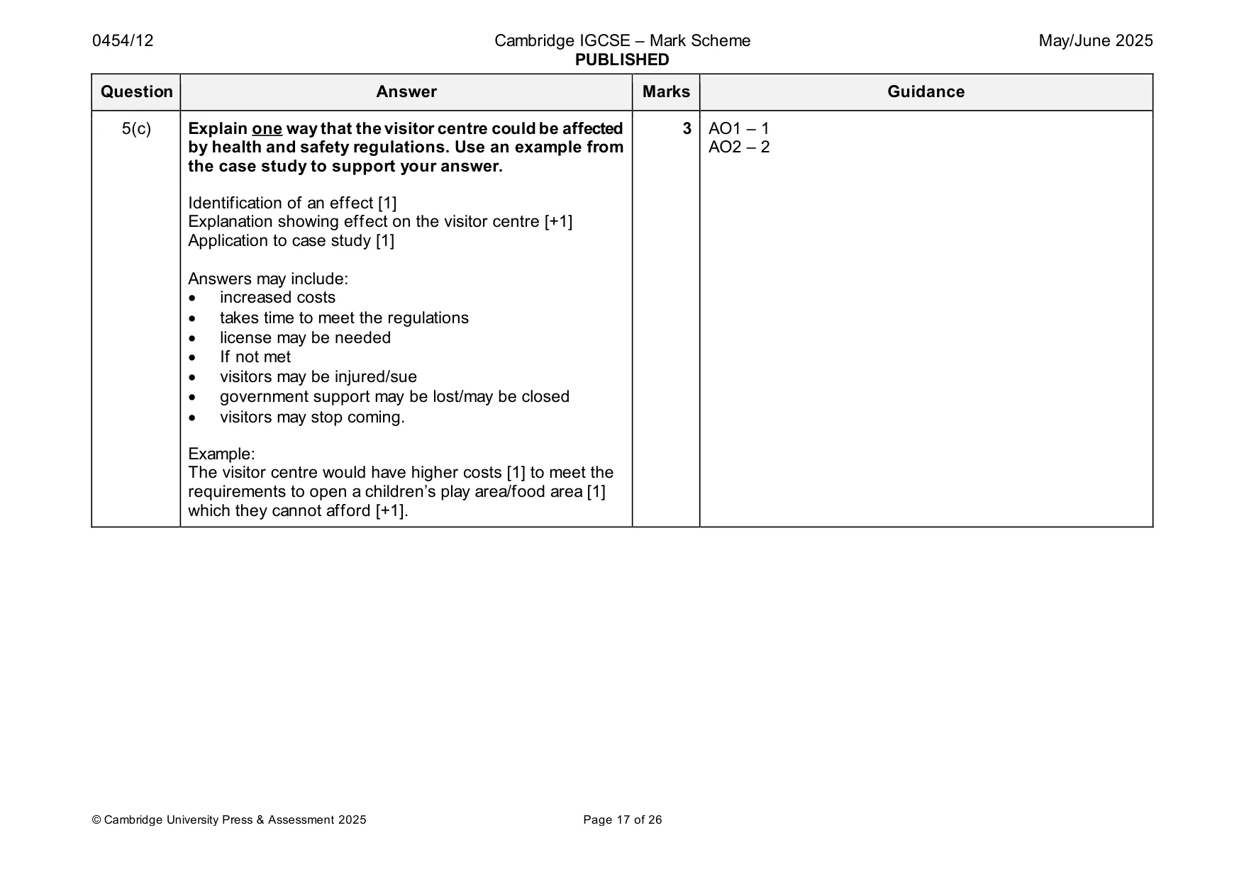 Mark scheme, page 17 of 26