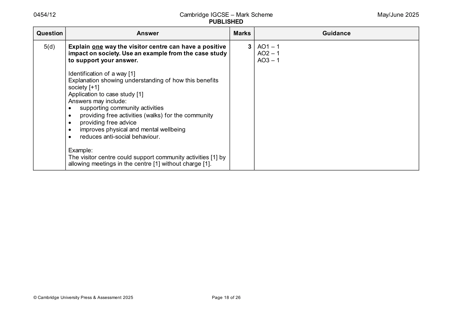 Mark scheme, page 18 of 26