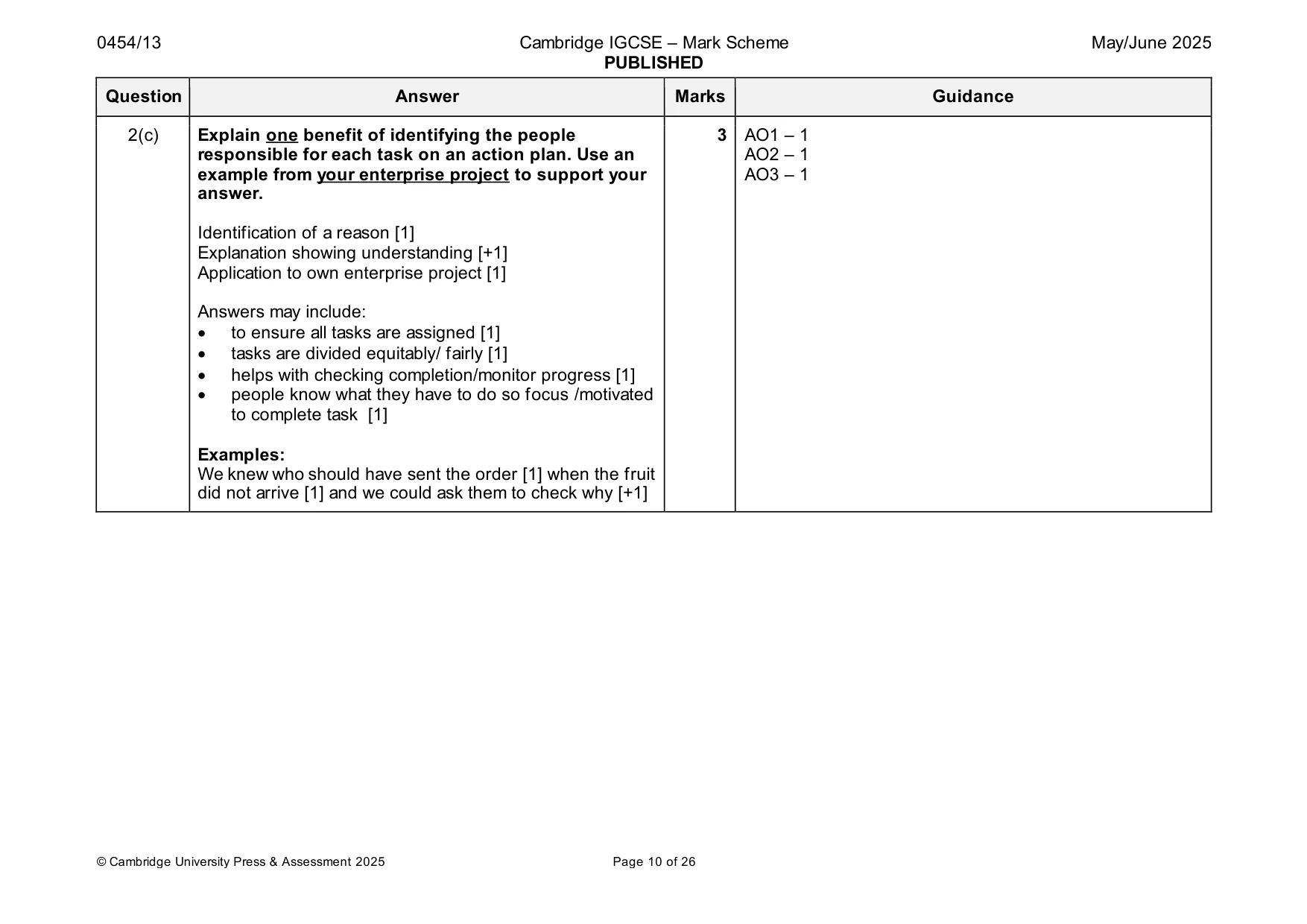 Mark scheme, page 10 of 26