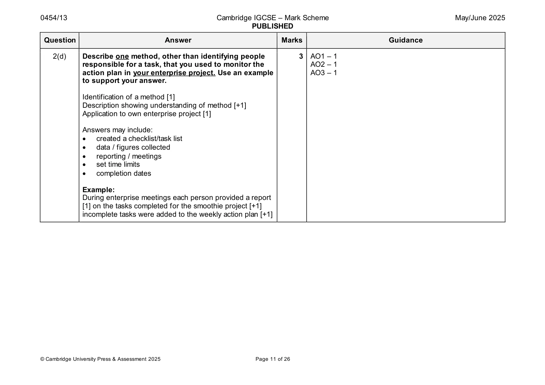 Mark scheme, page 11 of 26