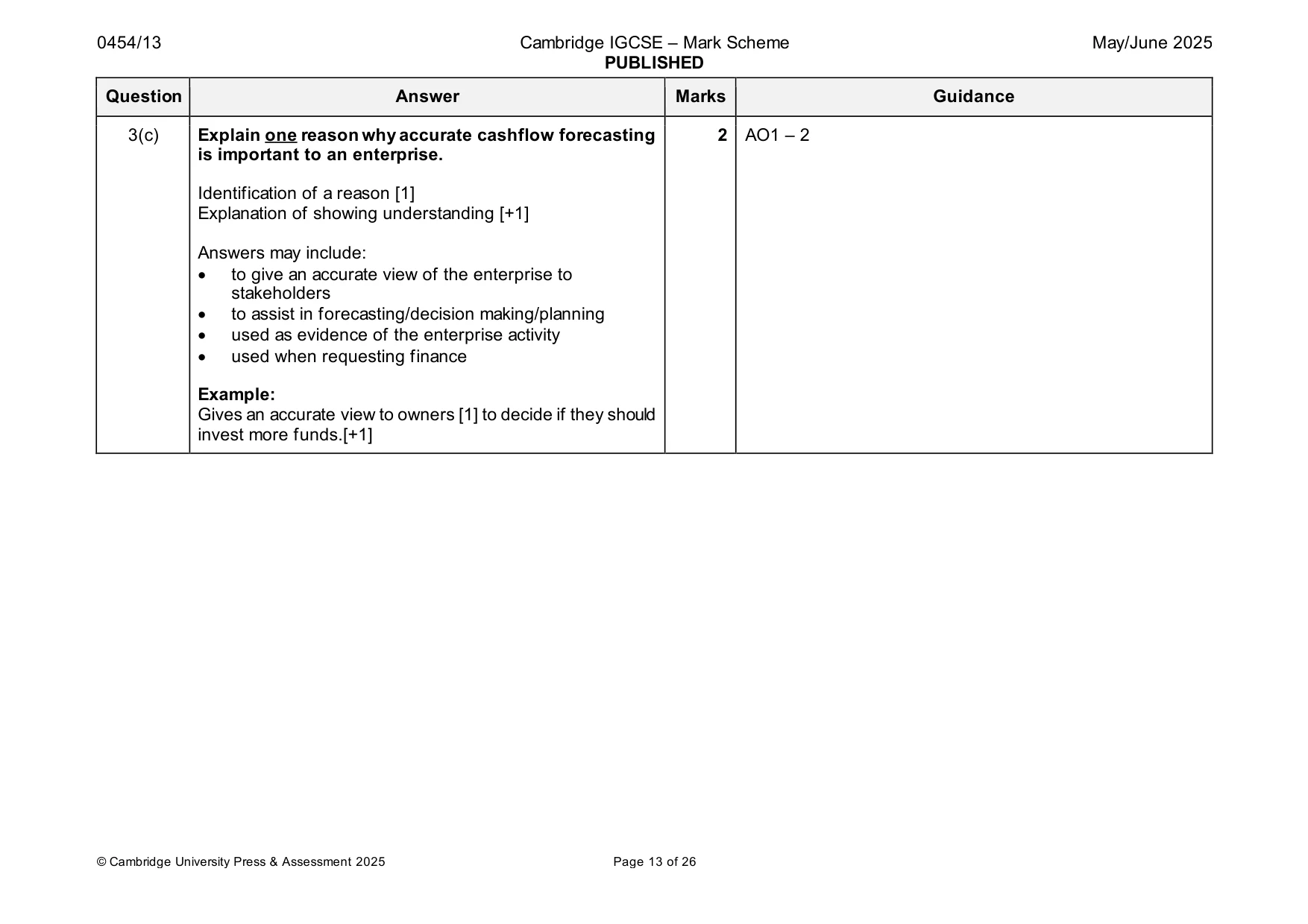 Mark scheme, page 13 of 26