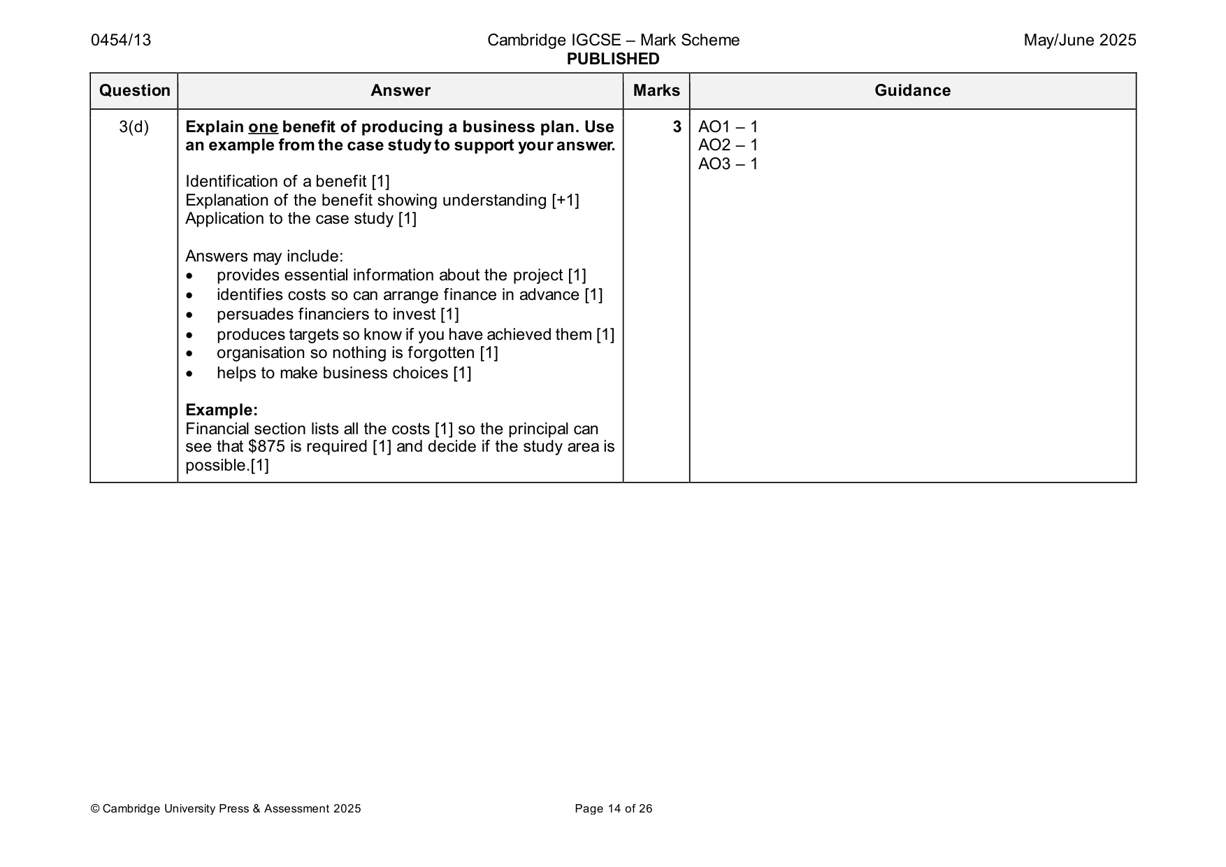 Mark scheme, page 14 of 26