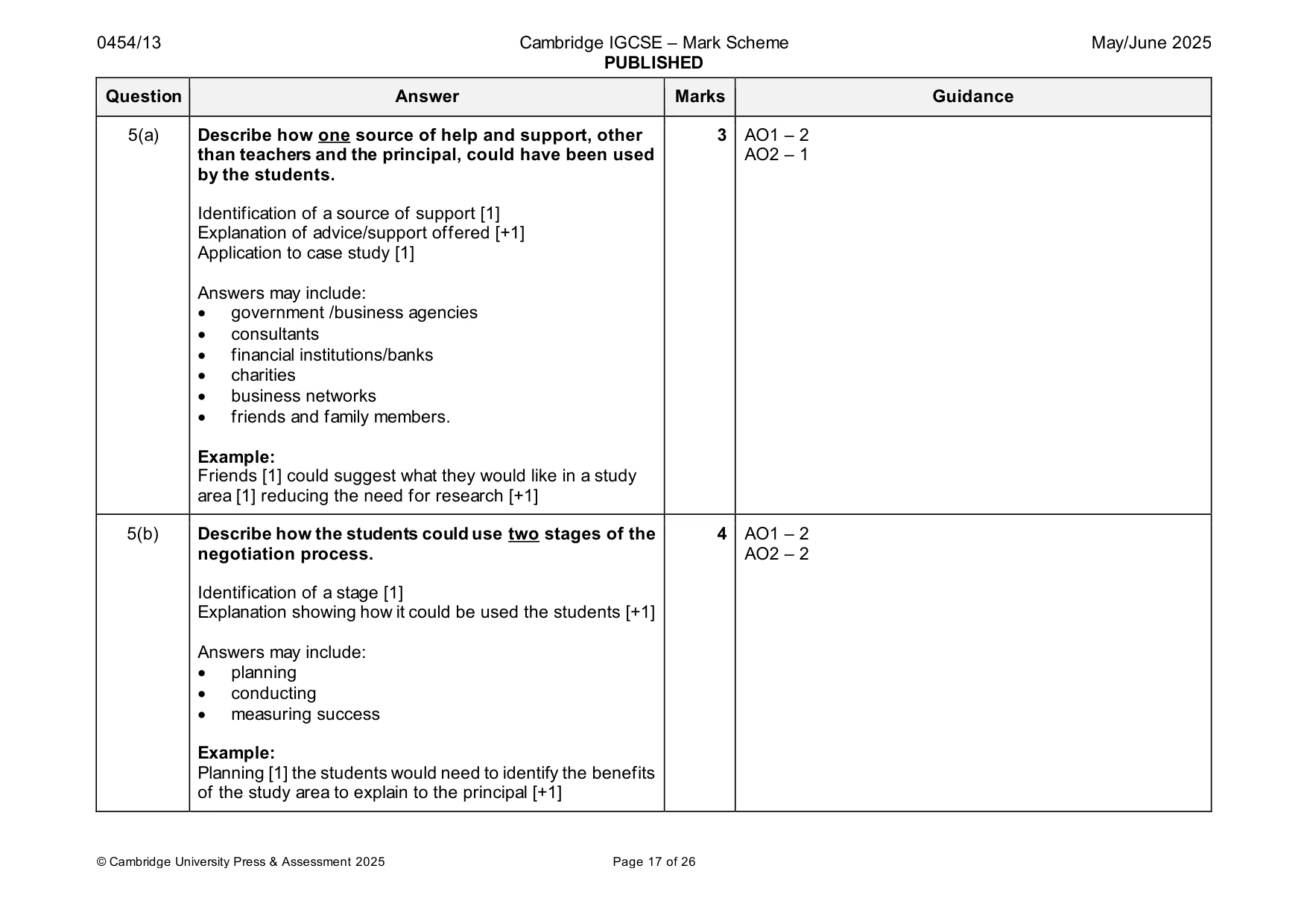 Mark scheme, page 17 of 26