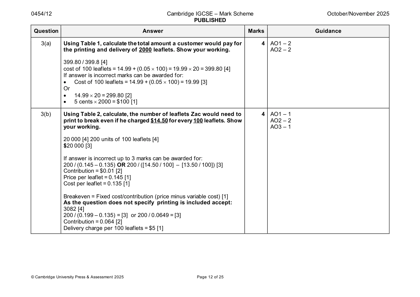 Mark scheme, page 12 of 25