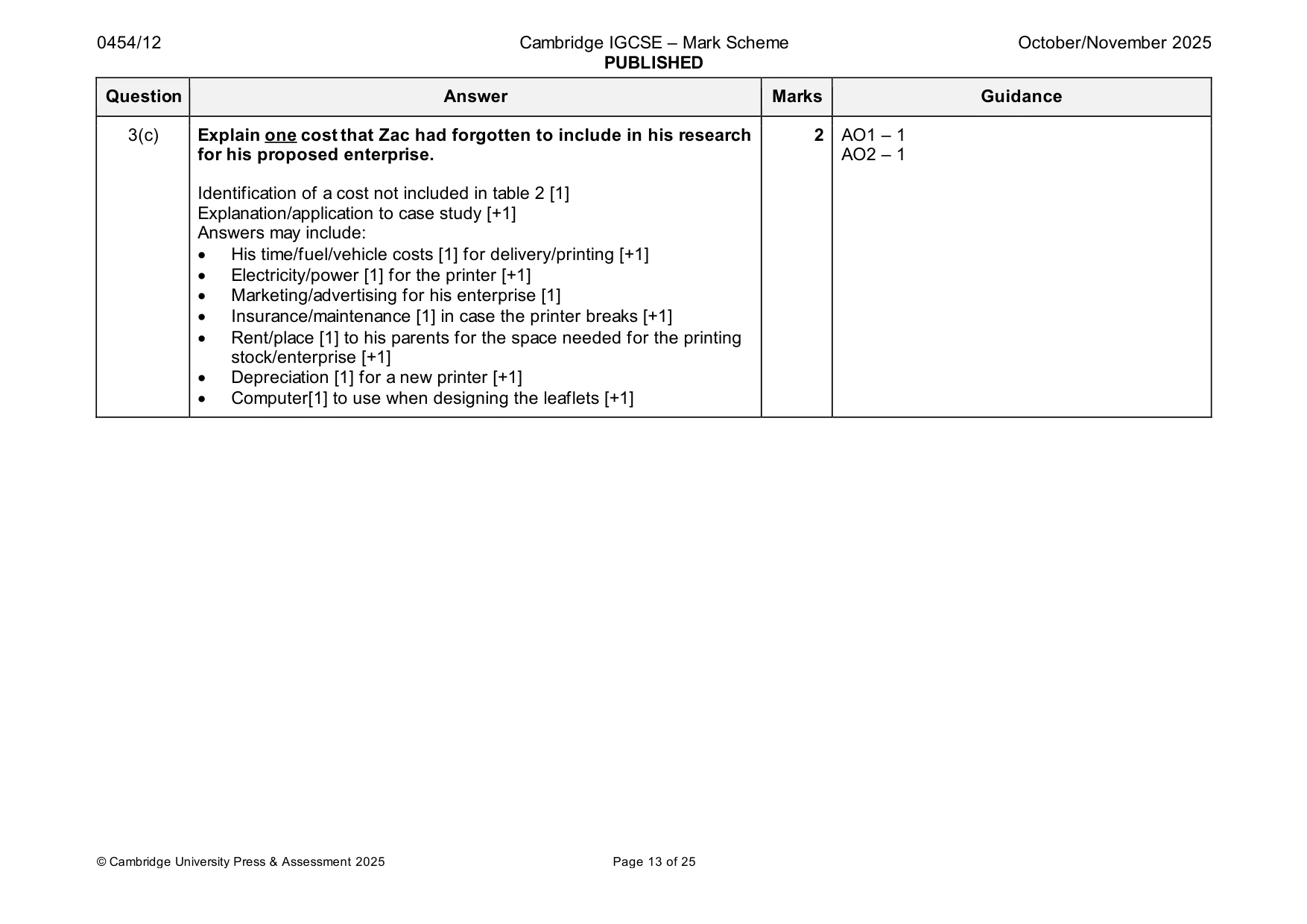 Mark scheme, page 13 of 25