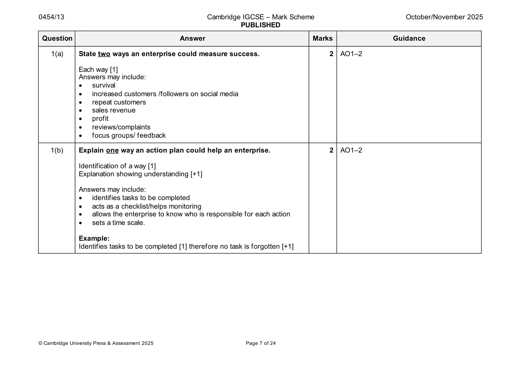 Mark scheme, page 7 of 24