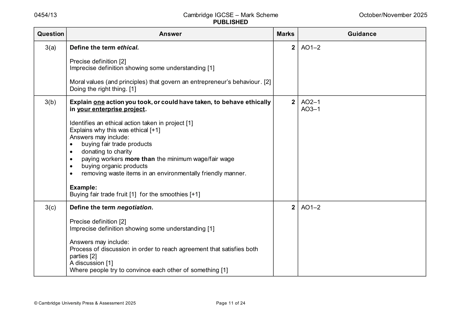 Mark scheme, page 11 of 24