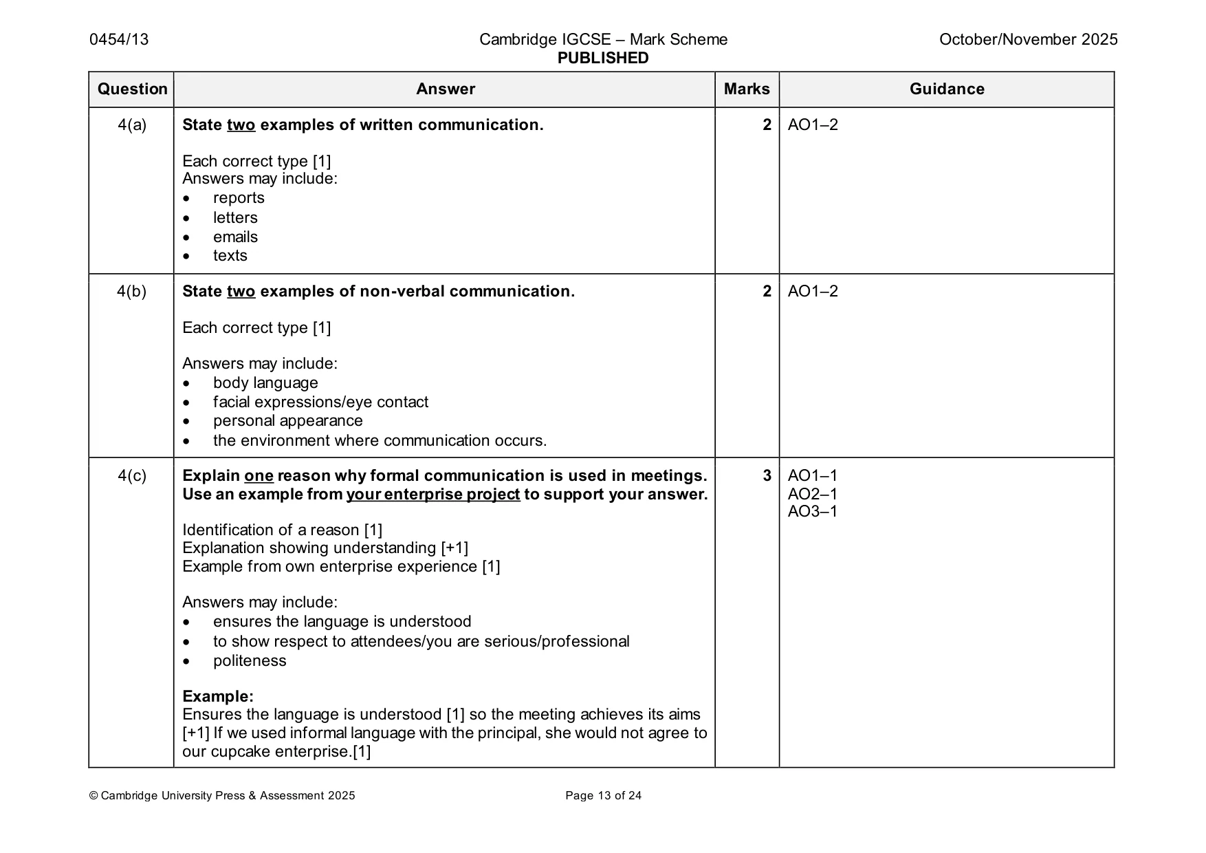 Mark scheme, page 13 of 24
