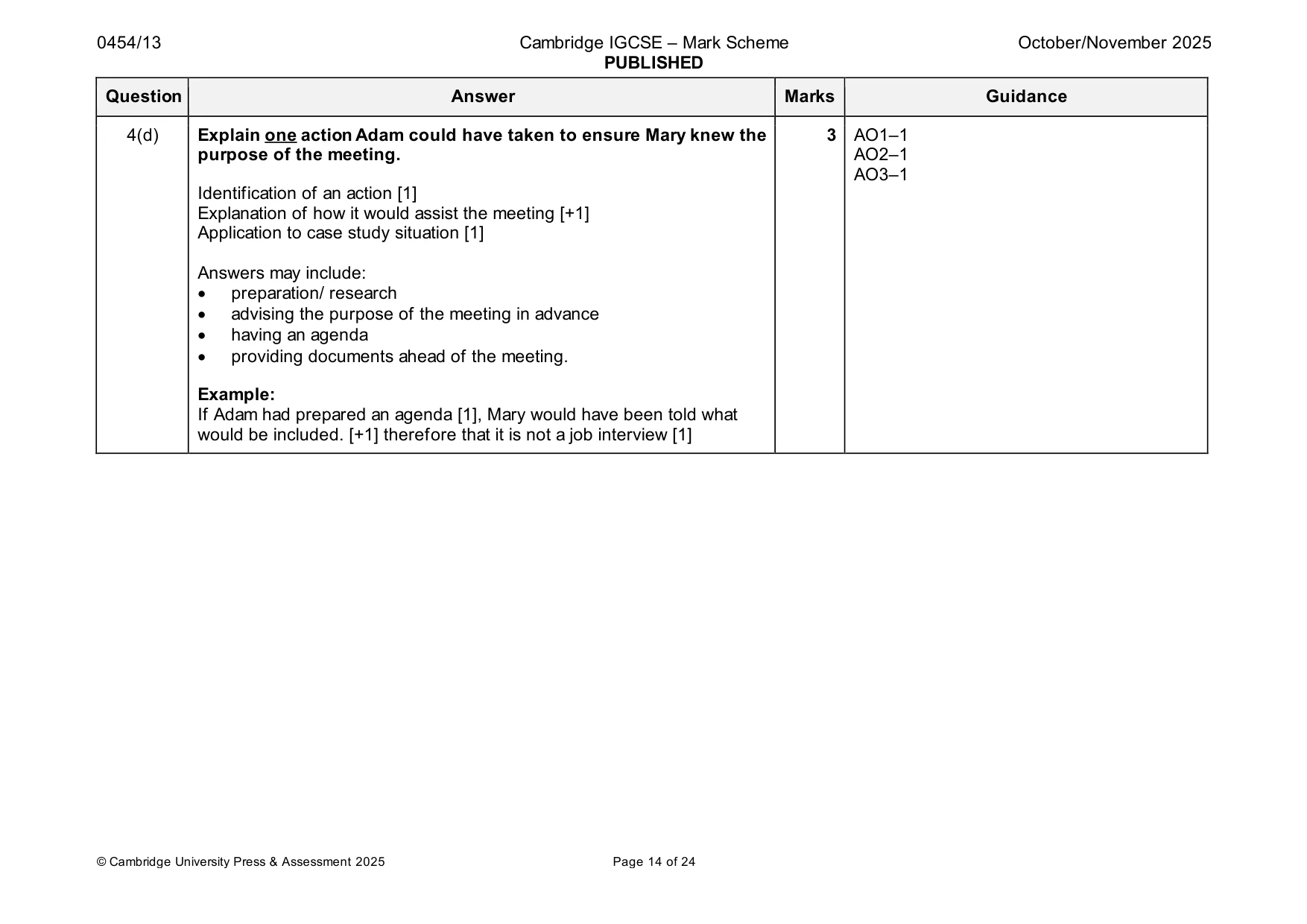 Mark scheme, page 14 of 24