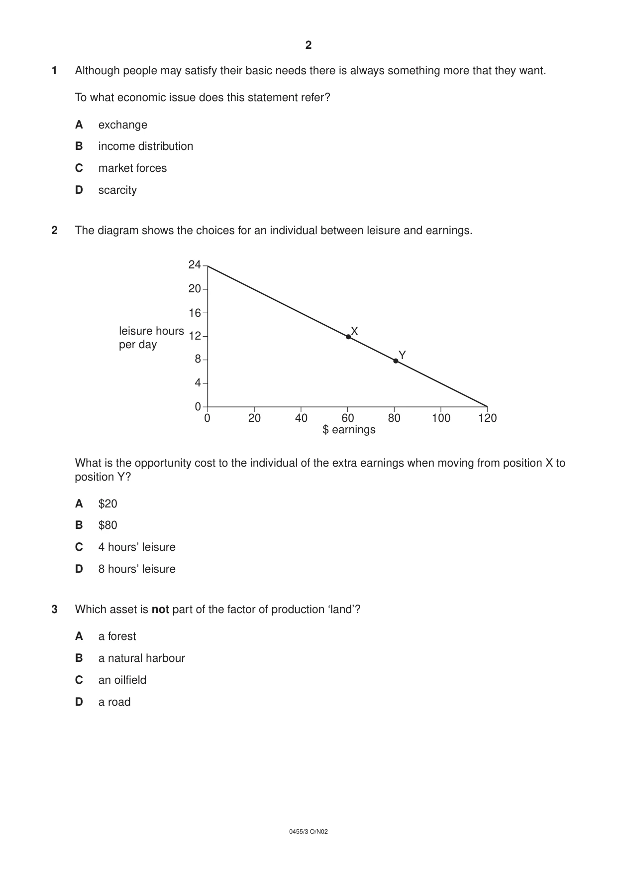 Cambridge IGCSE Economics 0455 2002 Oct/Nov Paper 3 · Variant 1 question paper, page 2 of 12