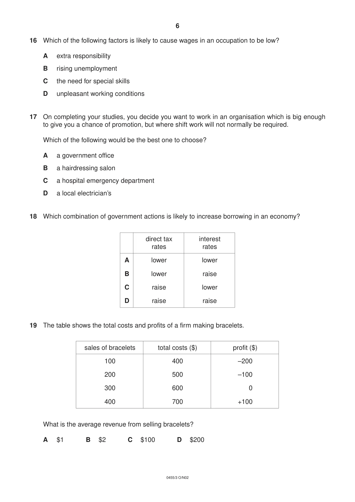 Cambridge IGCSE Economics 0455 2002 Oct/Nov Paper 3 · Variant 1 question paper, page 6 of 12