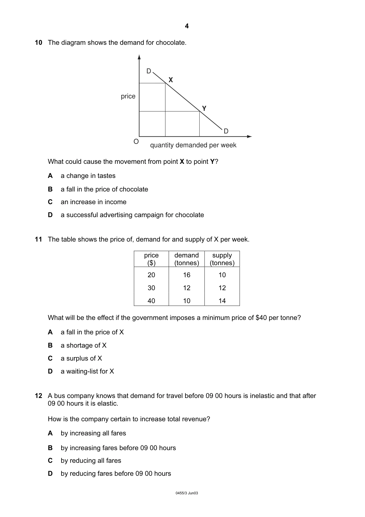 Cambridge IGCSE Economics 0455 2003 May/June Paper 3 · Variant 1 question paper, page 4 of 12