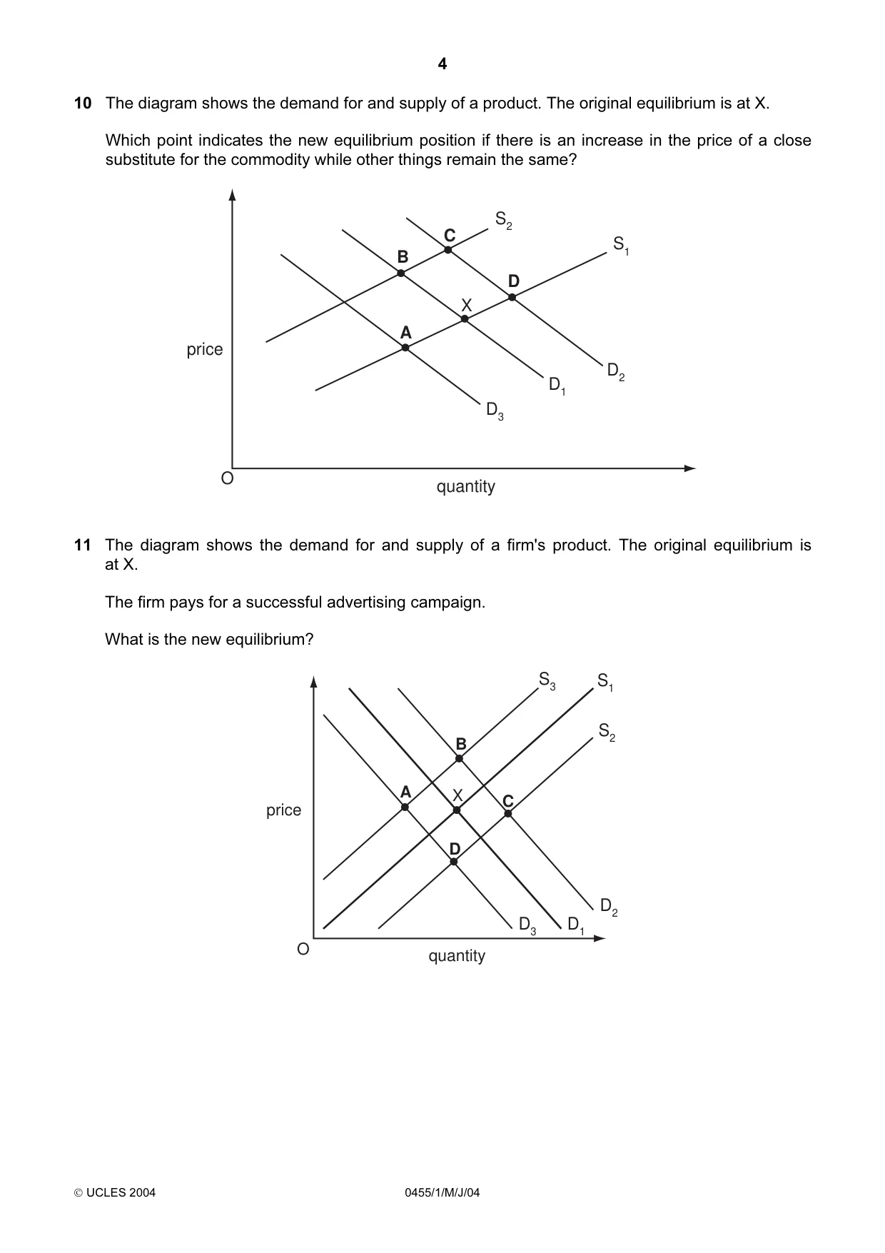 Cambridge IGCSE Economics 0455 2004 May/June Paper 1 · Variant 1 question paper, page 4 of 16
