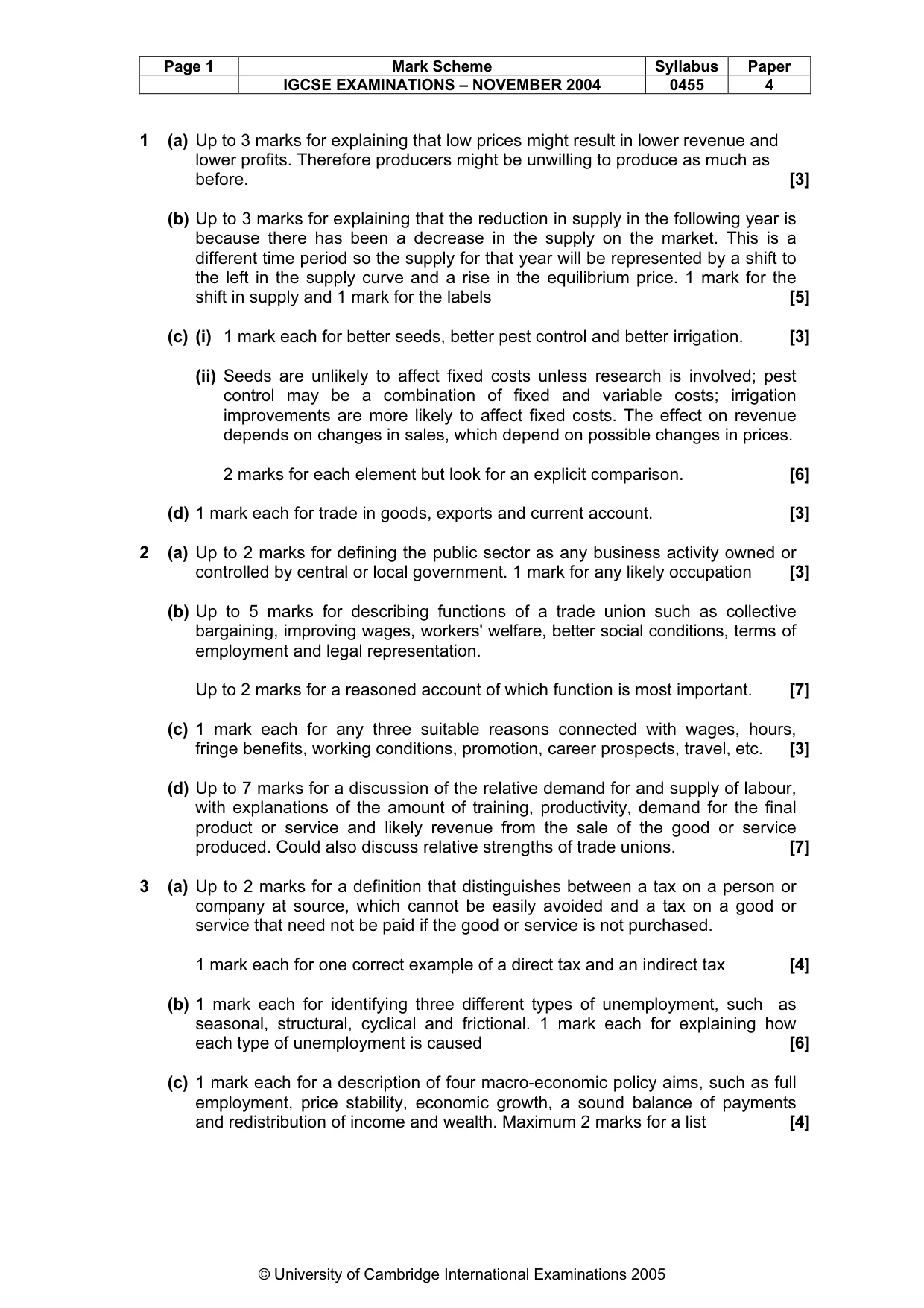 Mark scheme, page 4 of 6
