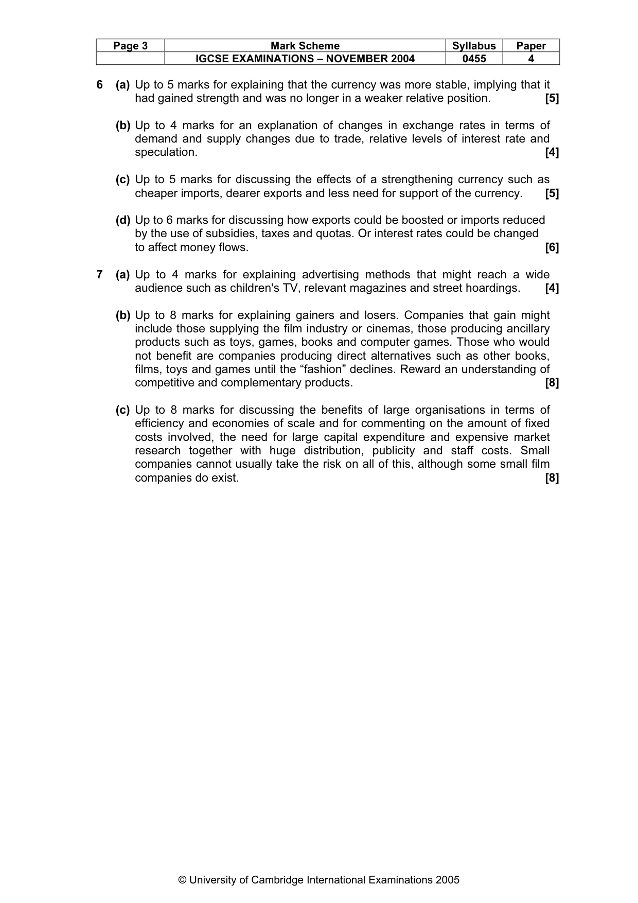 Mark scheme, page 6 of 6
