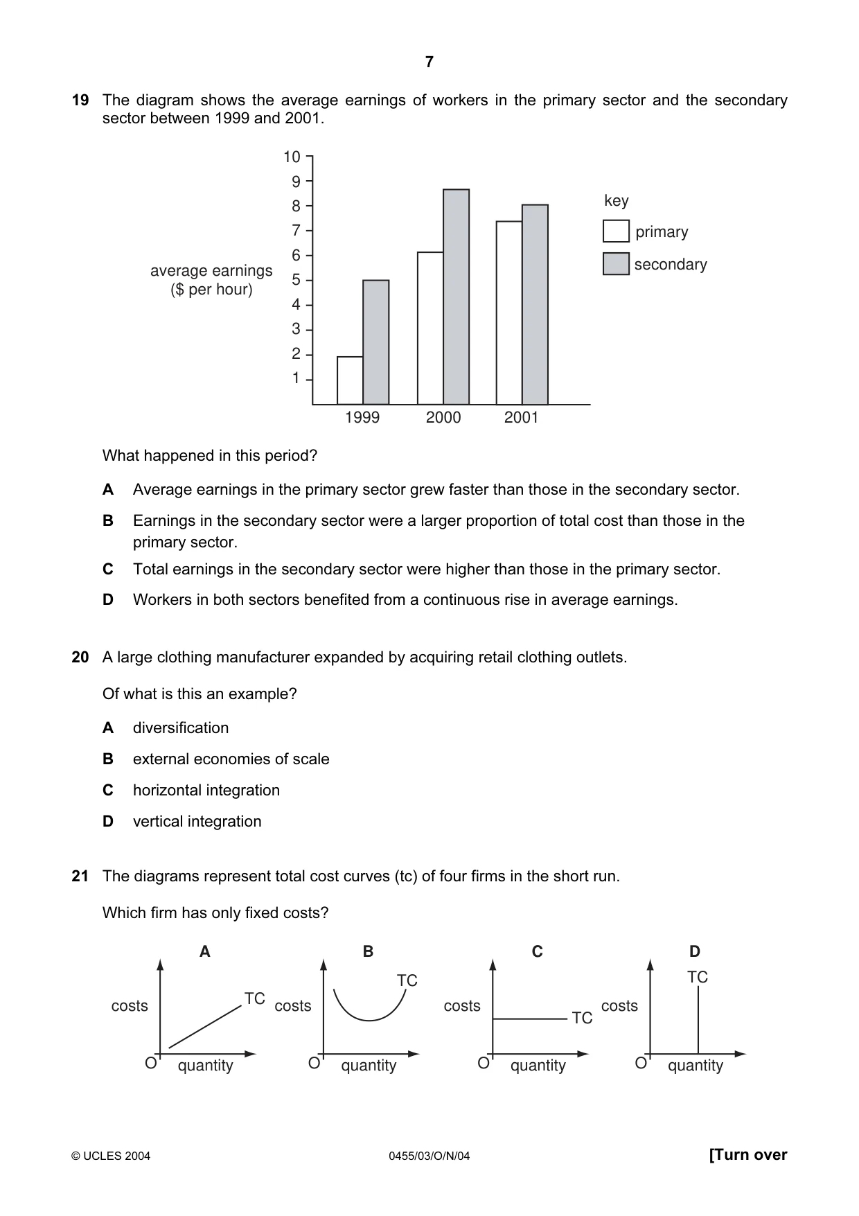 Cambridge IGCSE Economics 0455 2004 Oct/Nov Paper 3 · Variant 1 question paper, page 7 of 12