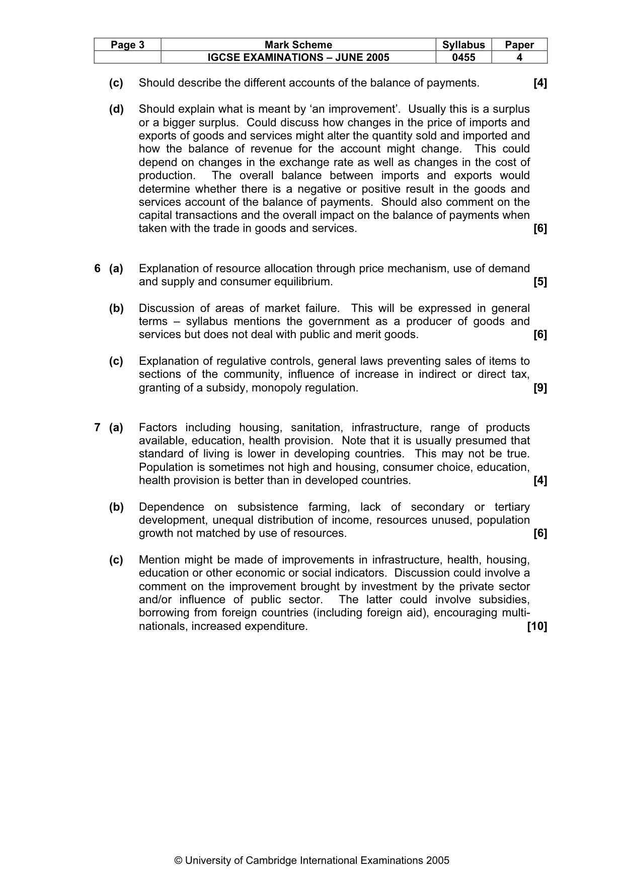 Mark scheme, page 6 of 6