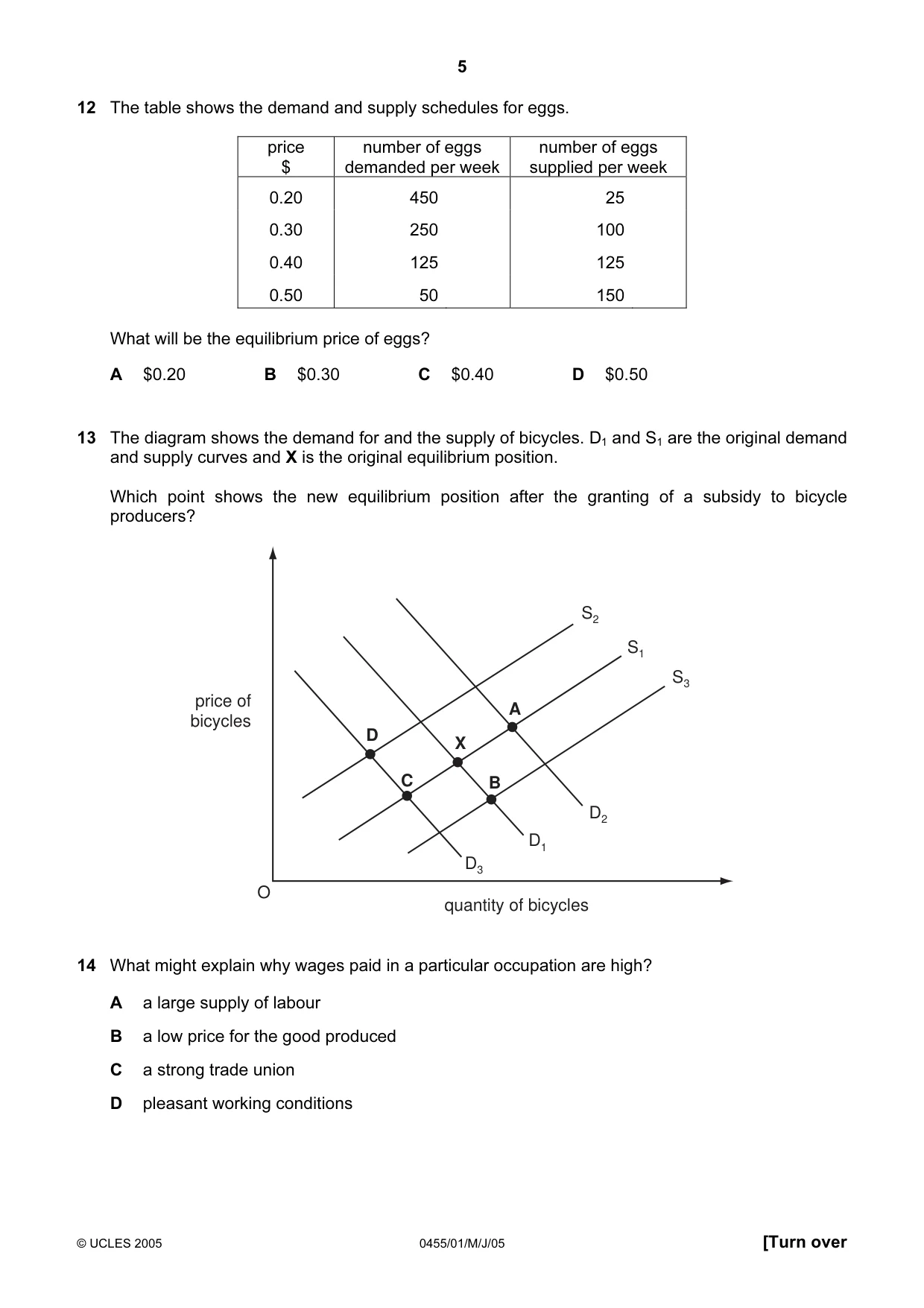 Cambridge IGCSE Economics 0455 2005 May/June Paper 1 · Variant 1 question paper, page 5 of 12