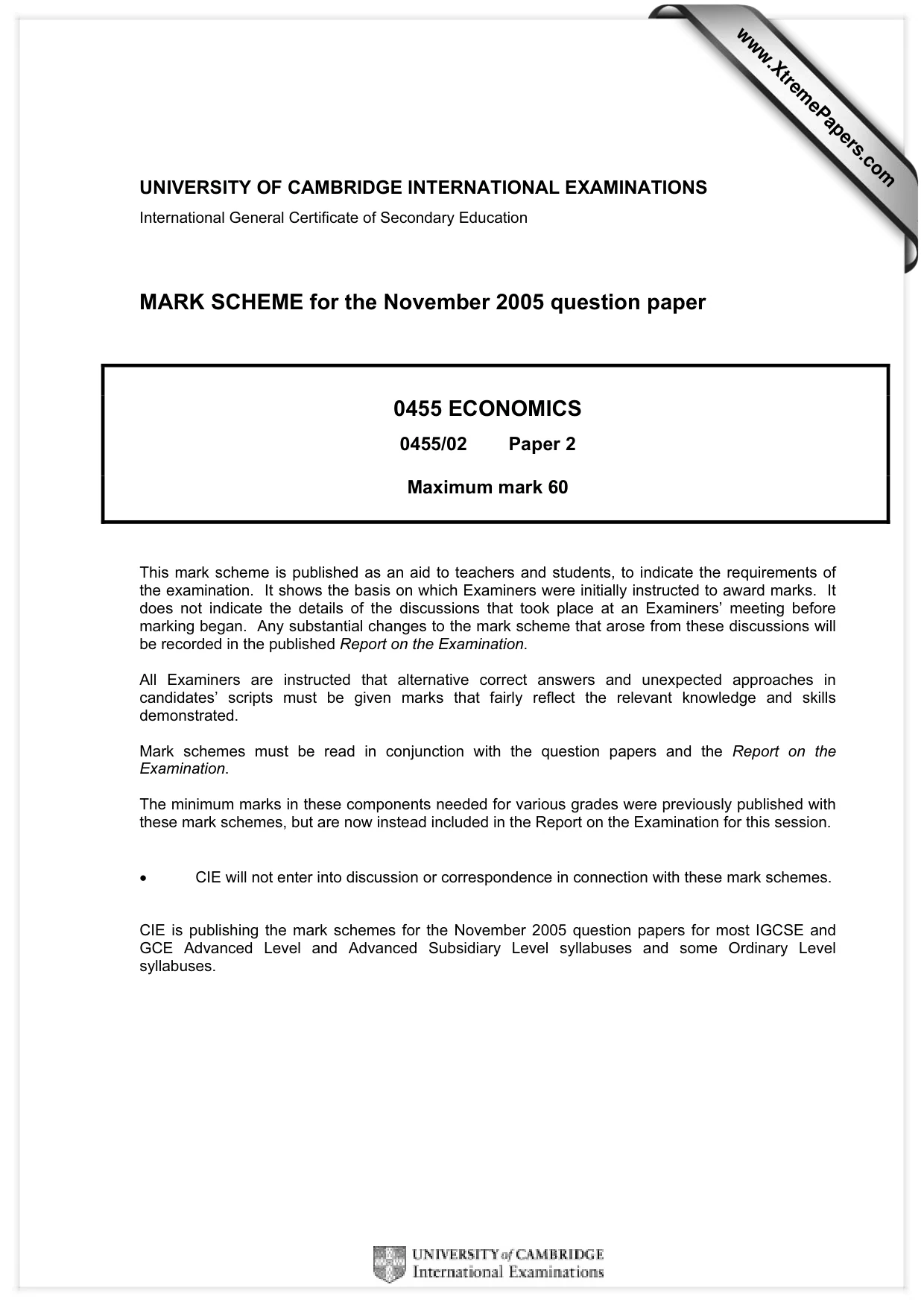 Mark scheme, page 1 of 2