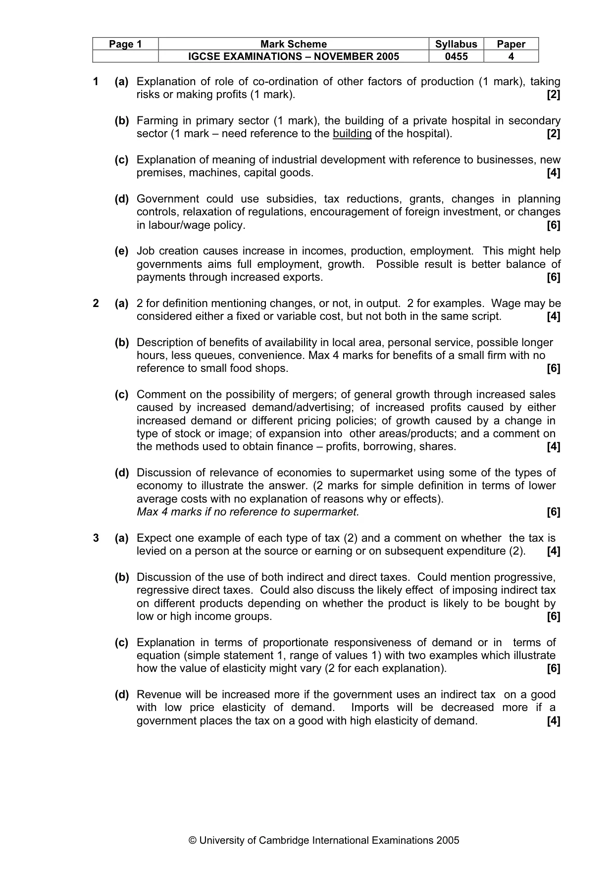 Mark scheme, page 2 of 4