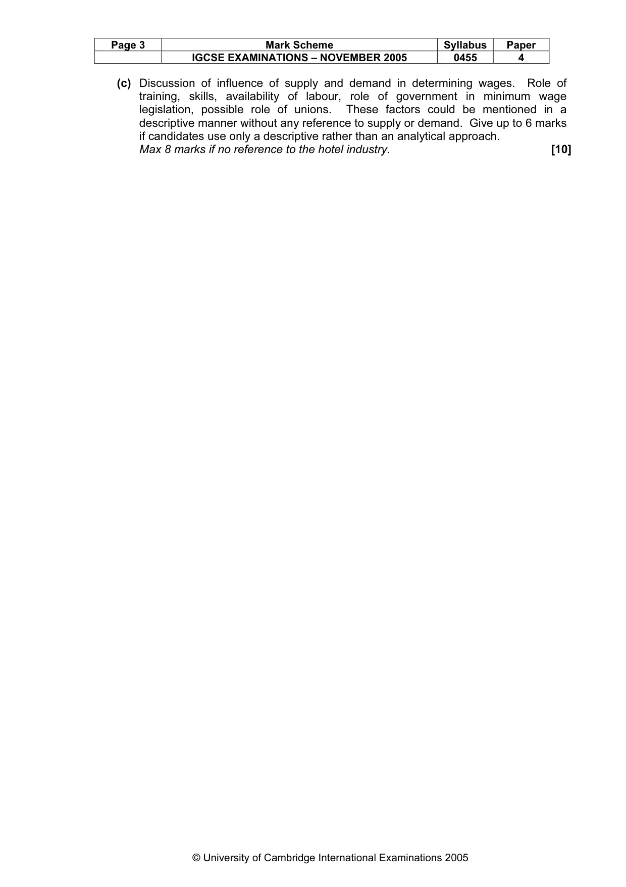 Mark scheme, page 4 of 4