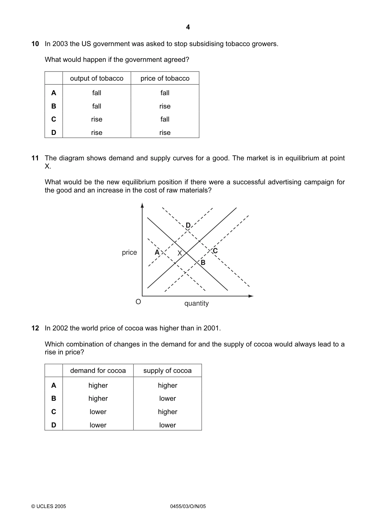 Cambridge IGCSE Economics 0455 2005 Oct/Nov Paper 3 · Variant 1 question paper, page 4 of 12