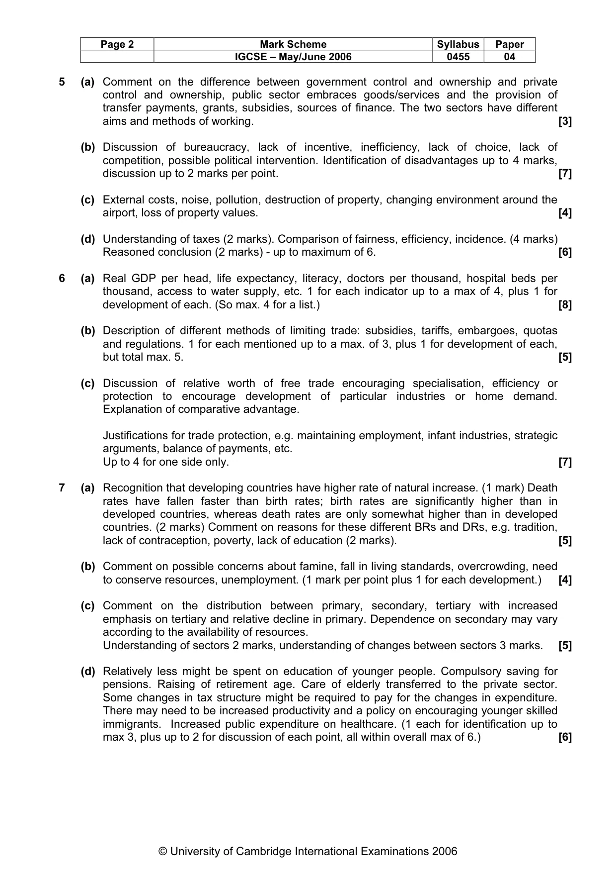 Mark scheme, page 3 of 3