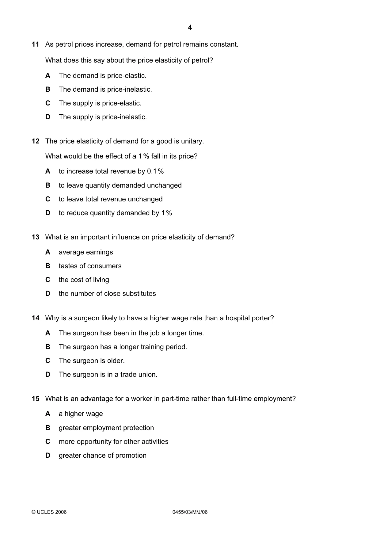 Cambridge IGCSE Economics 0455 2006 May/June Paper 3 · Variant 1 question paper, page 4 of 12