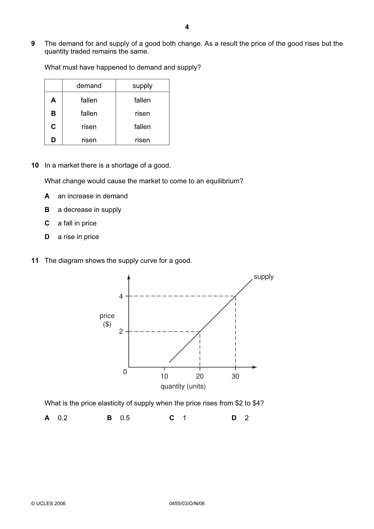 Cambridge IGCSE Economics 0455 2006 Oct/Nov Paper 3 · Variant 1 question paper, page 4 of 12