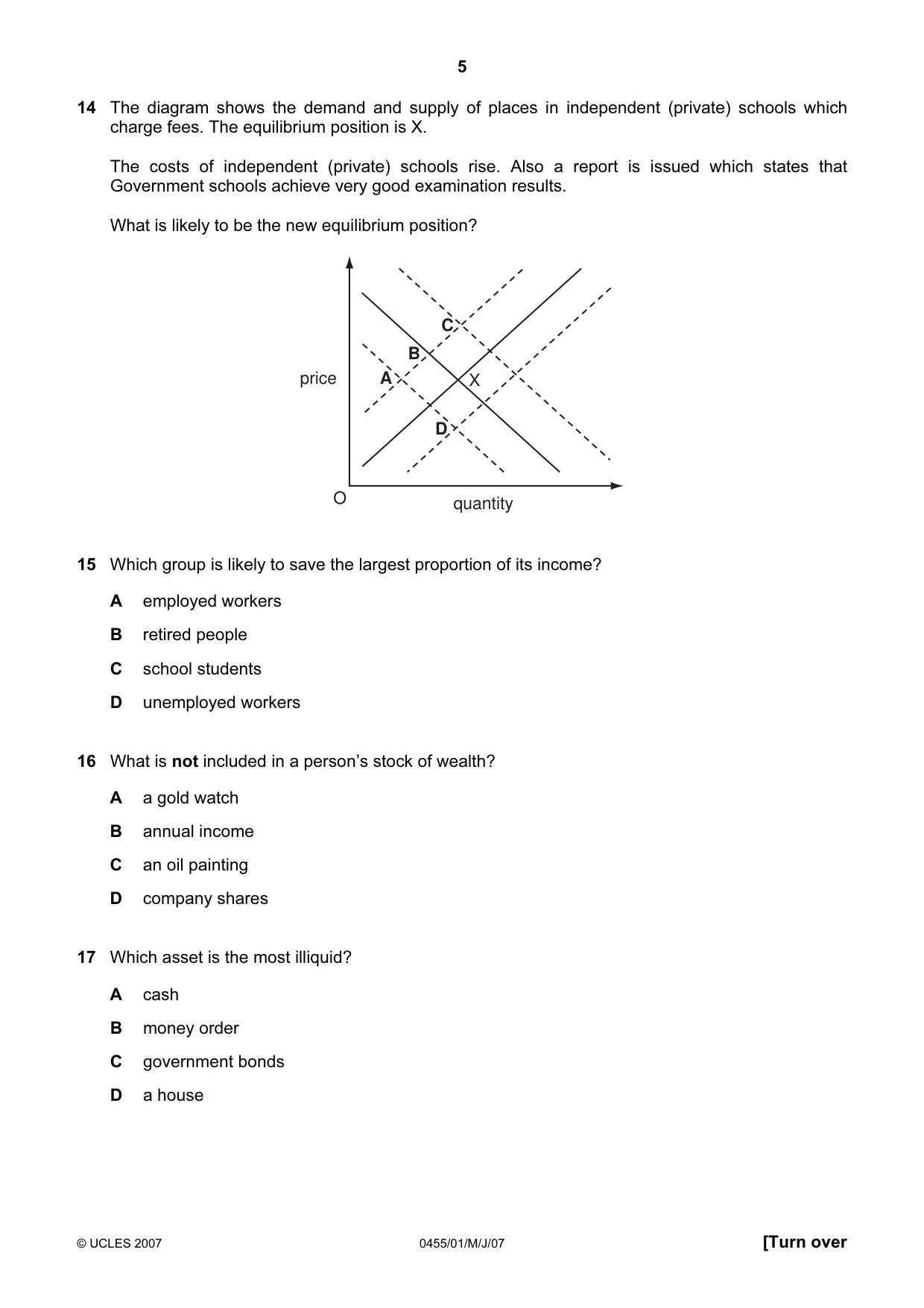 Cambridge IGCSE Economics 0455 2007 May/June Paper 1 · Variant 1 question paper, page 5 of 12