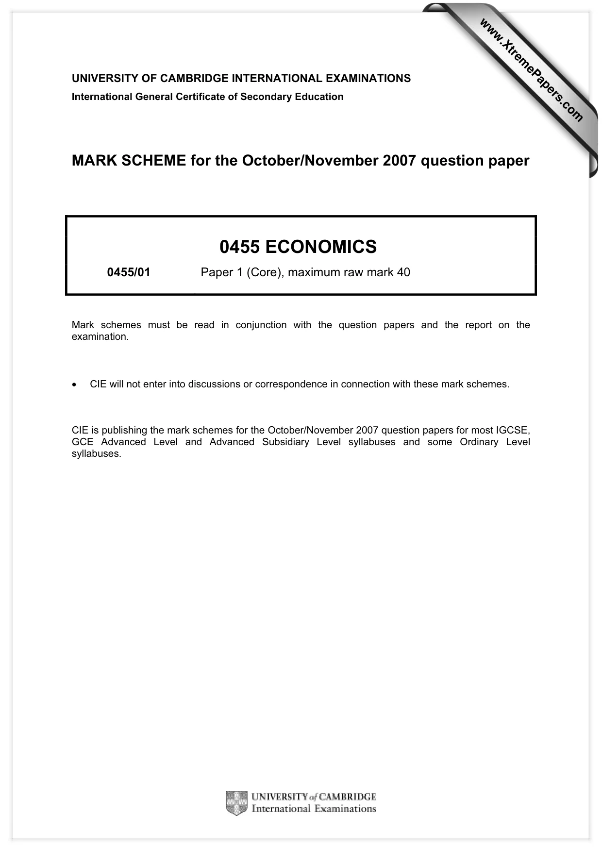 Mark scheme, page 1 of 2